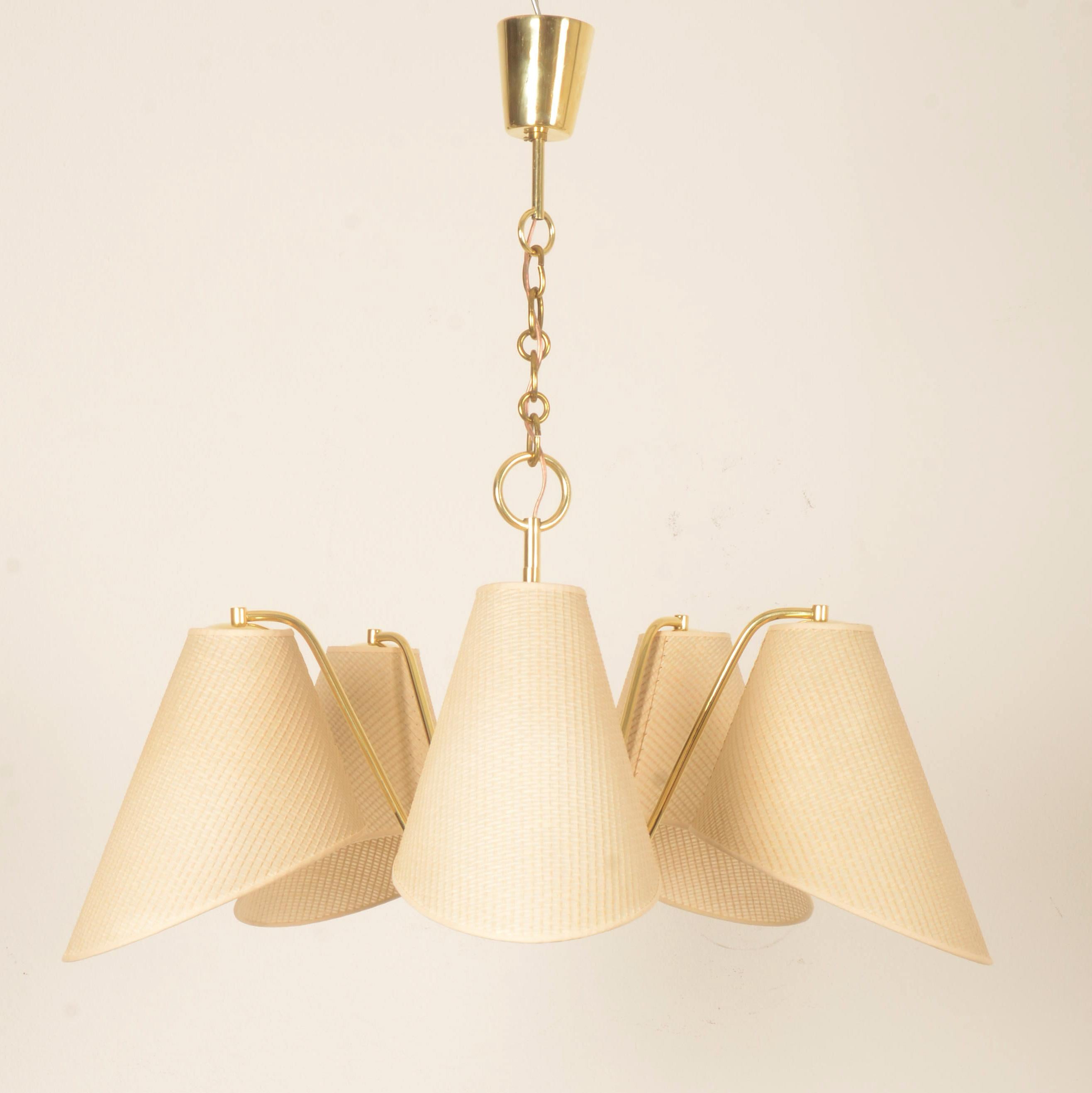 Brass Chandelier By Josef Frank For J.T. Kalmar 6