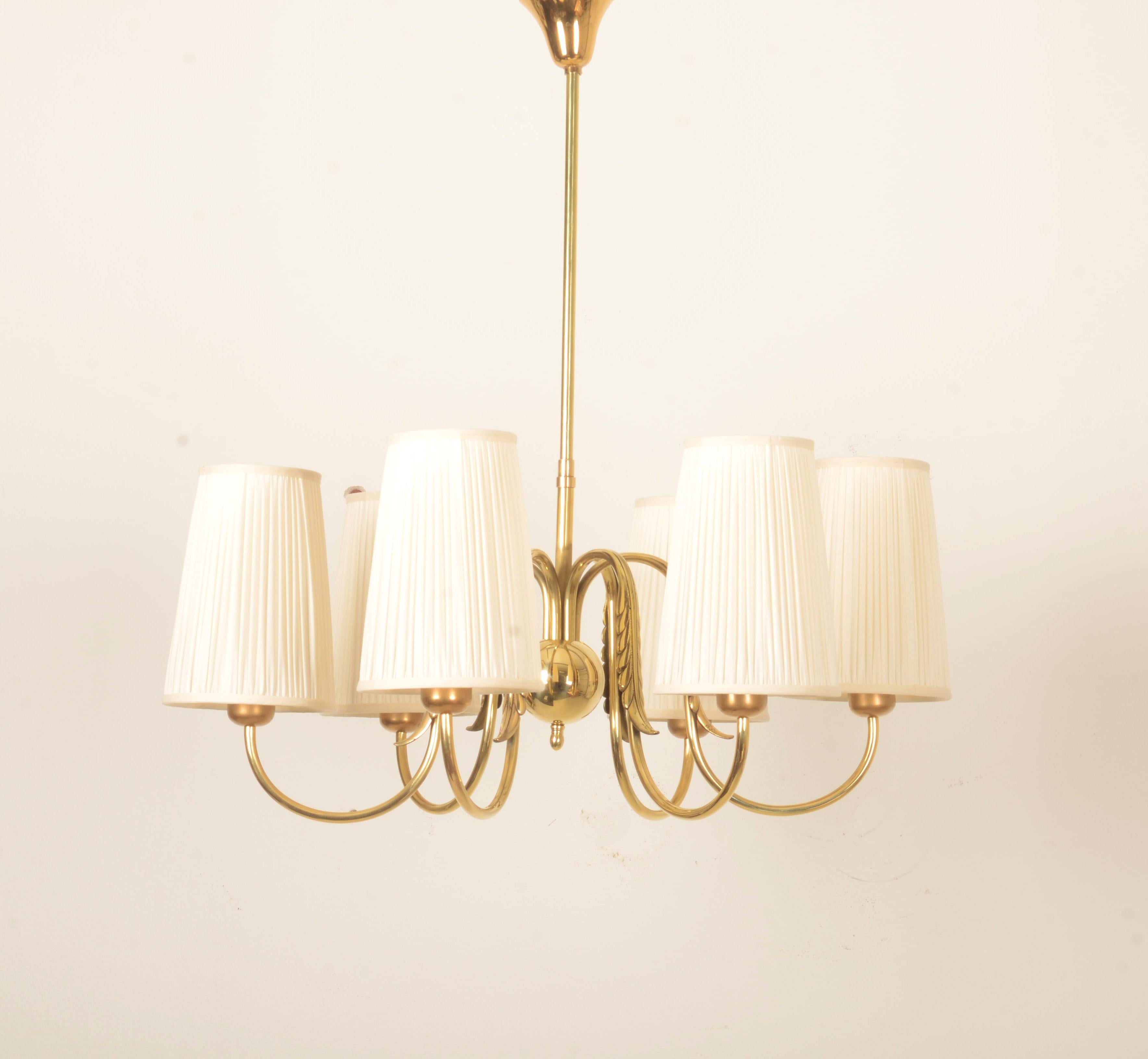 Brass Chandelier By Josef Frank For J.T. Kalmar 11