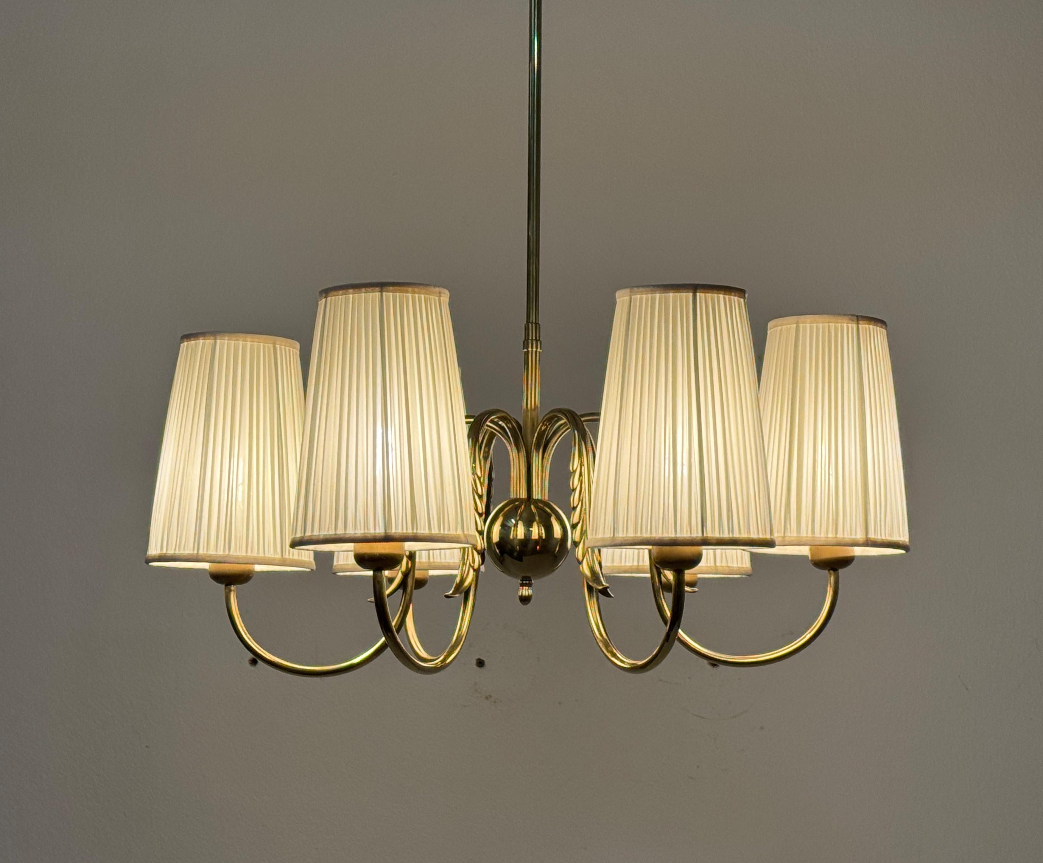 Brass Chandelier By Josef Frank For J.T. Kalmar 12