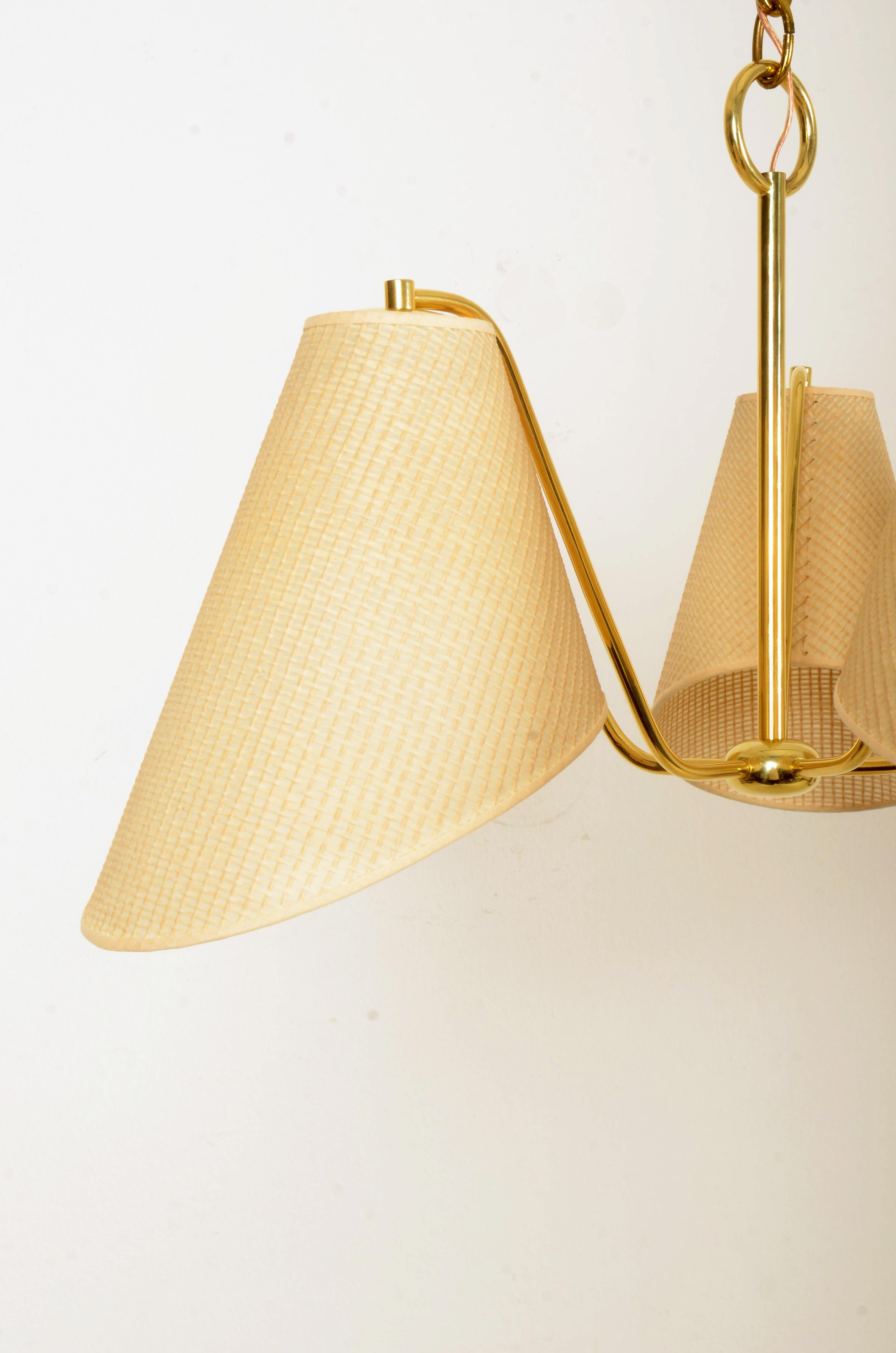 Mid-20th Century Brass Chandelier By Josef Frank For J.T. Kalmar