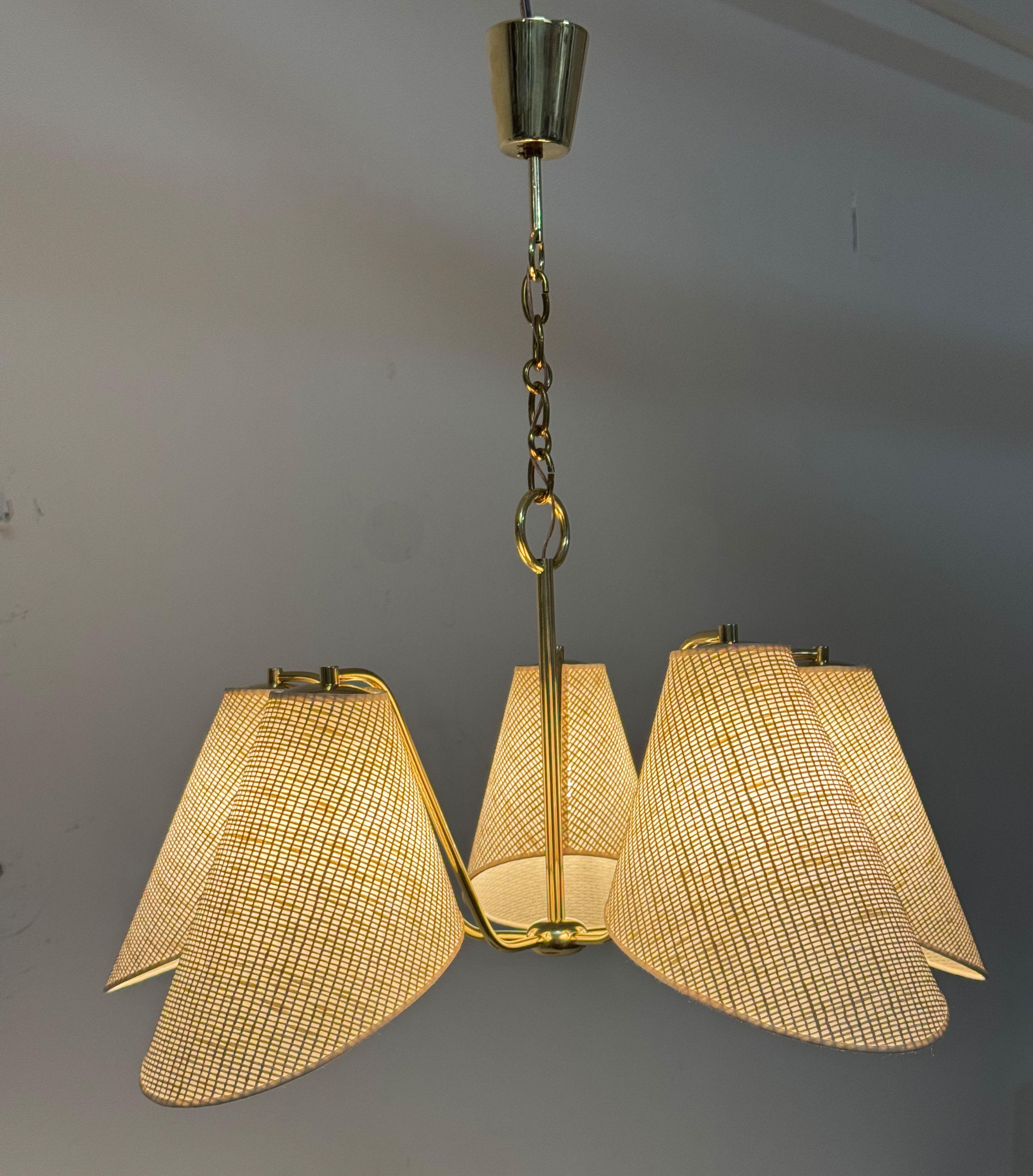 Brass Chandelier By Josef Frank For J.T. Kalmar 2