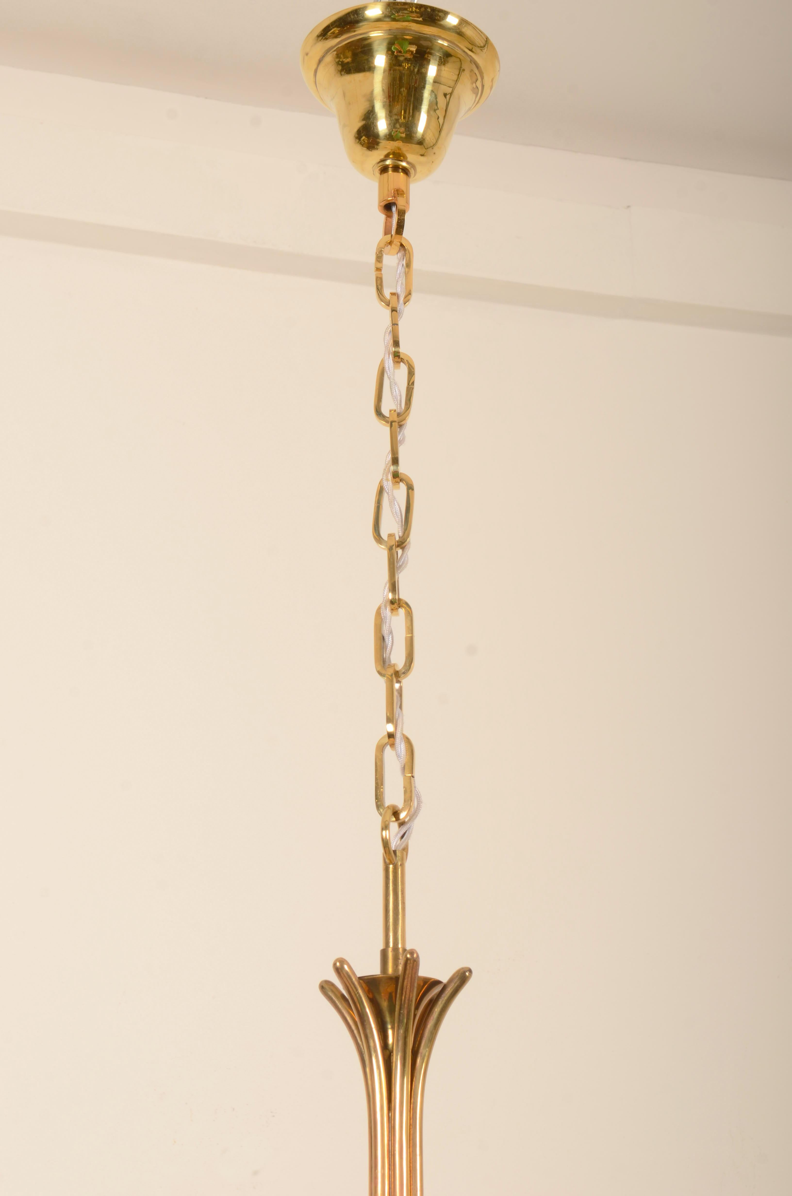 Mid-20th Century Brass Chandelier by Josef Frank for Kalmar For Sale