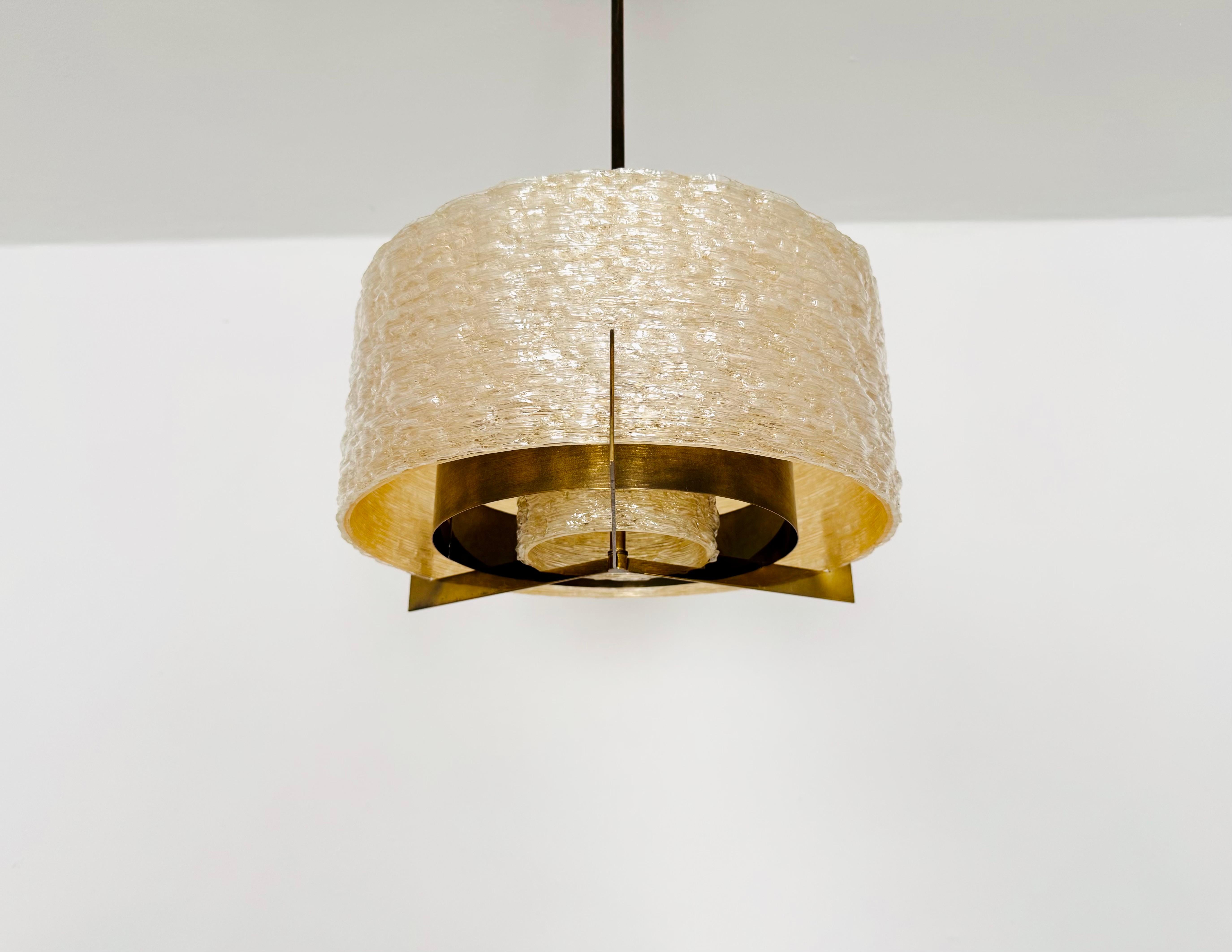 German Brass Chandelier by Kaiser Leuchten For Sale