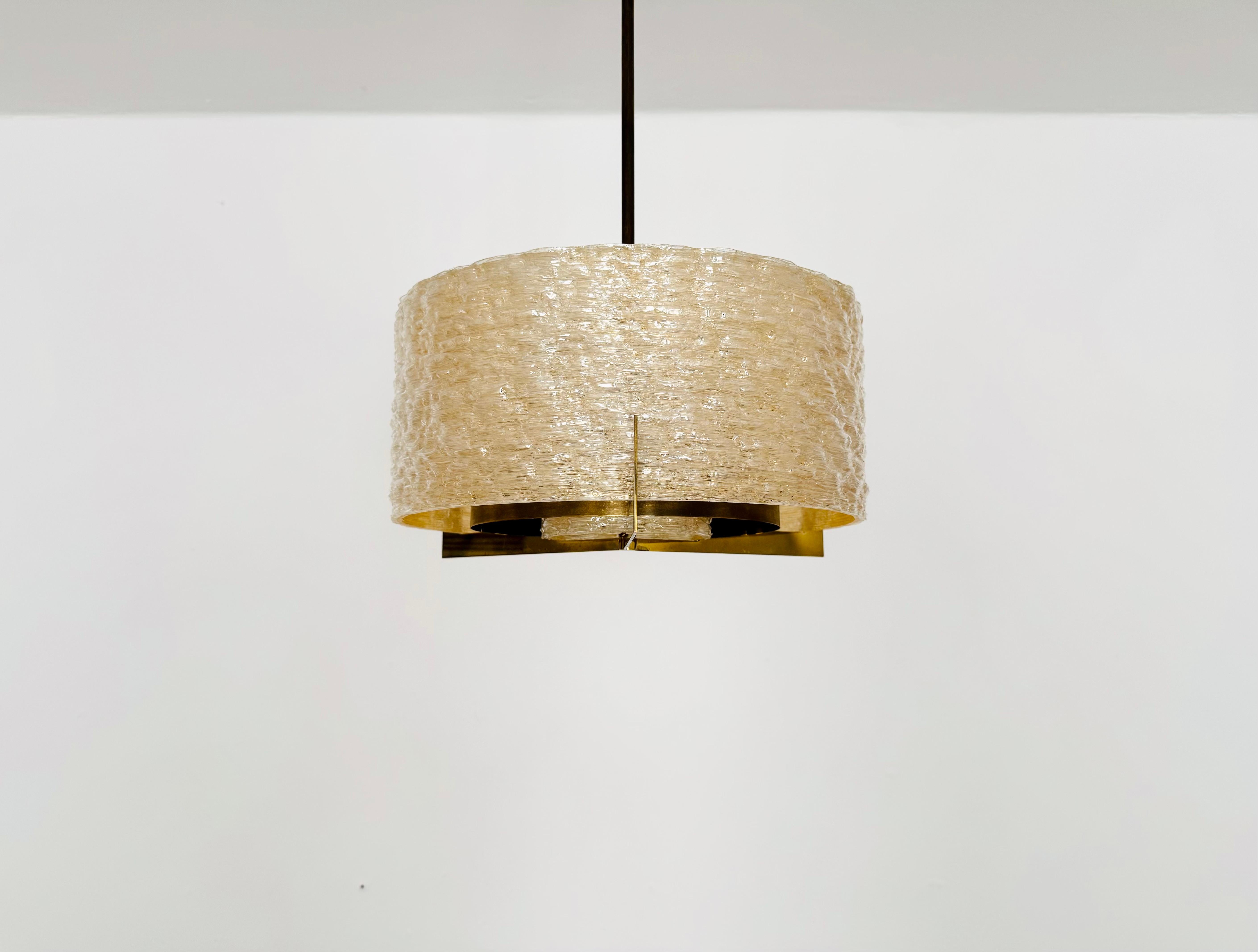 Brass Chandelier by Kaiser Leuchten In Good Condition For Sale In München, DE