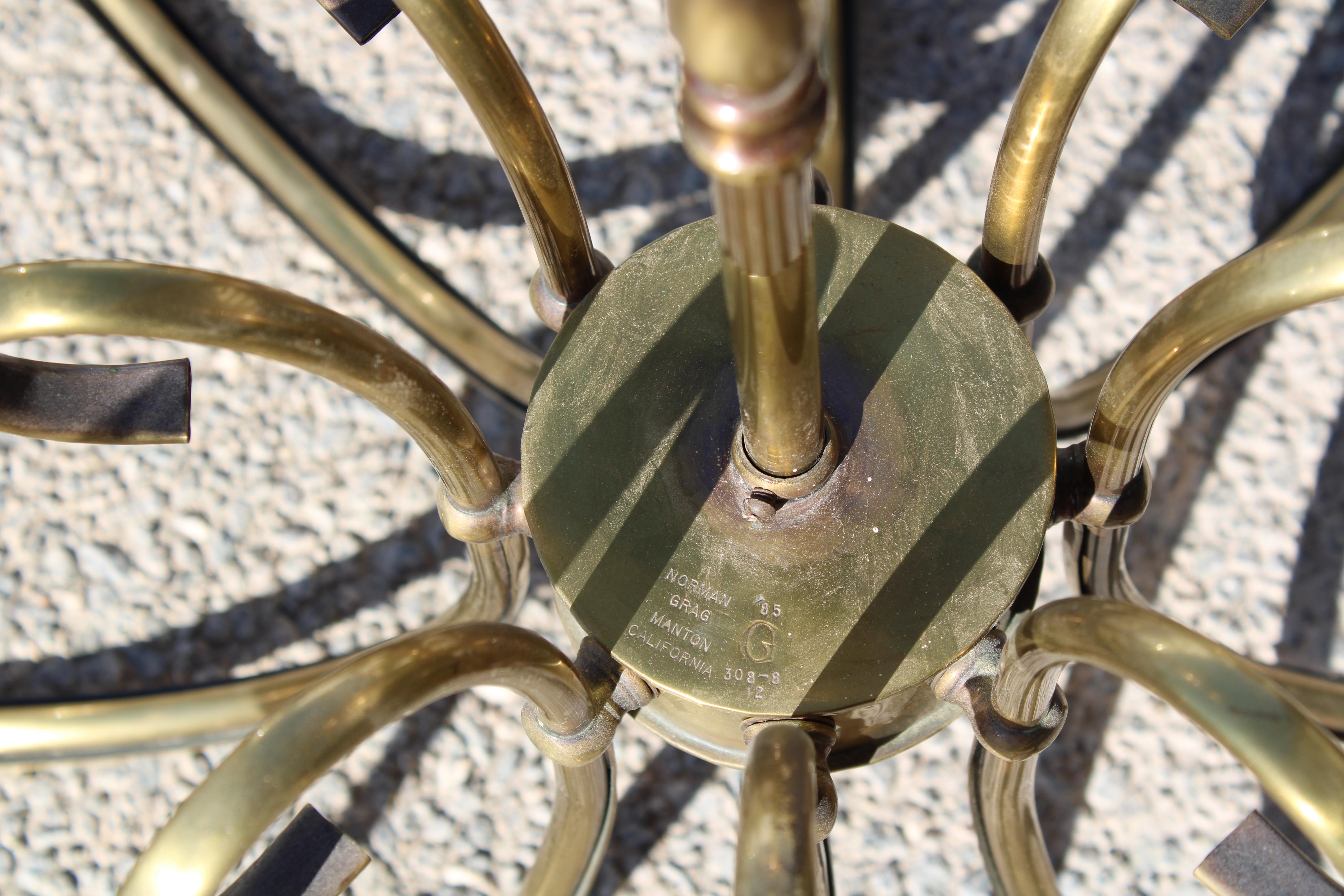 Brass Chandelier by Norman Grag, Manton, California For Sale 2
