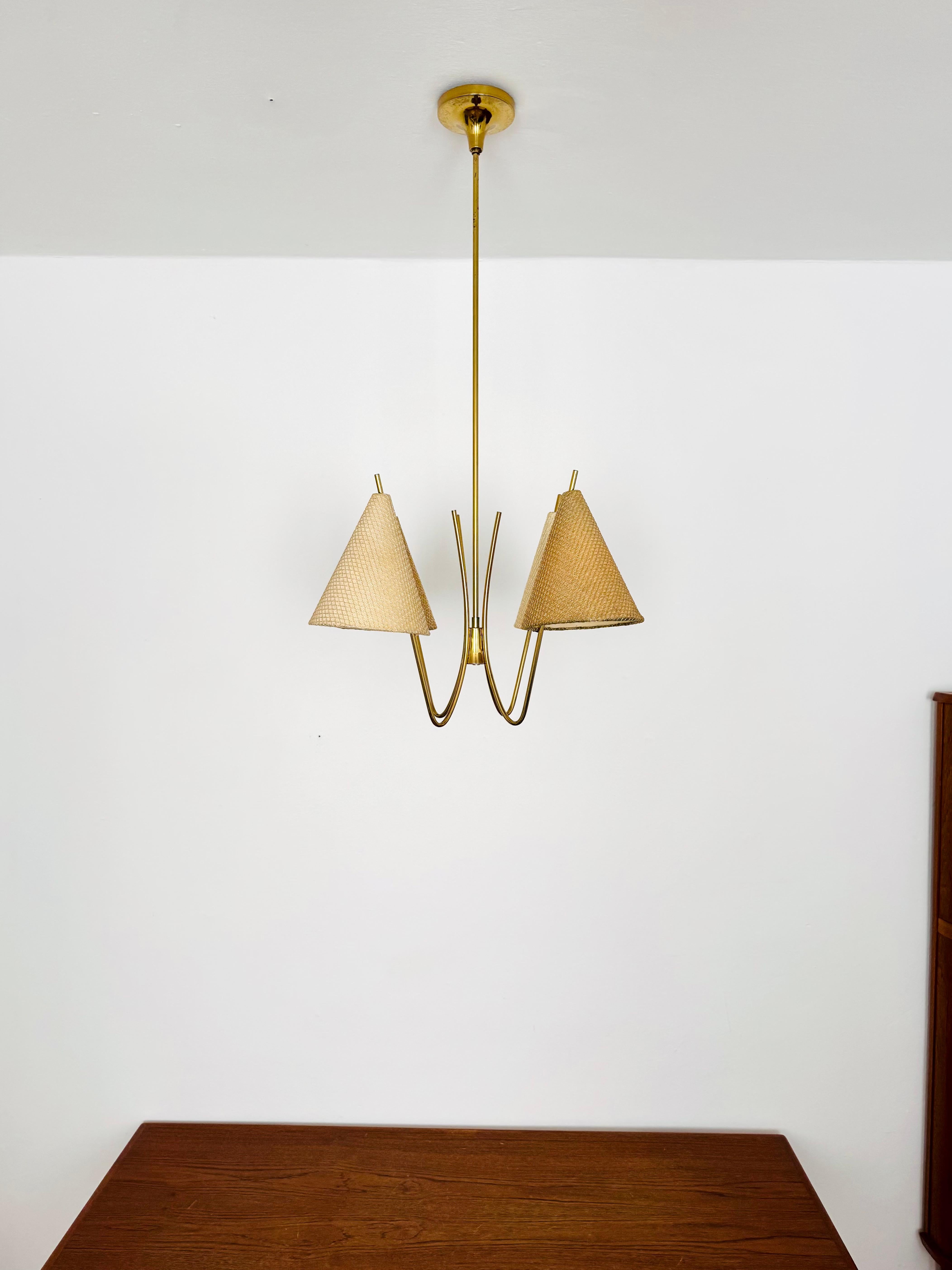 Austriaco Lampadario in ottone di Rupert Nikoll in vendita