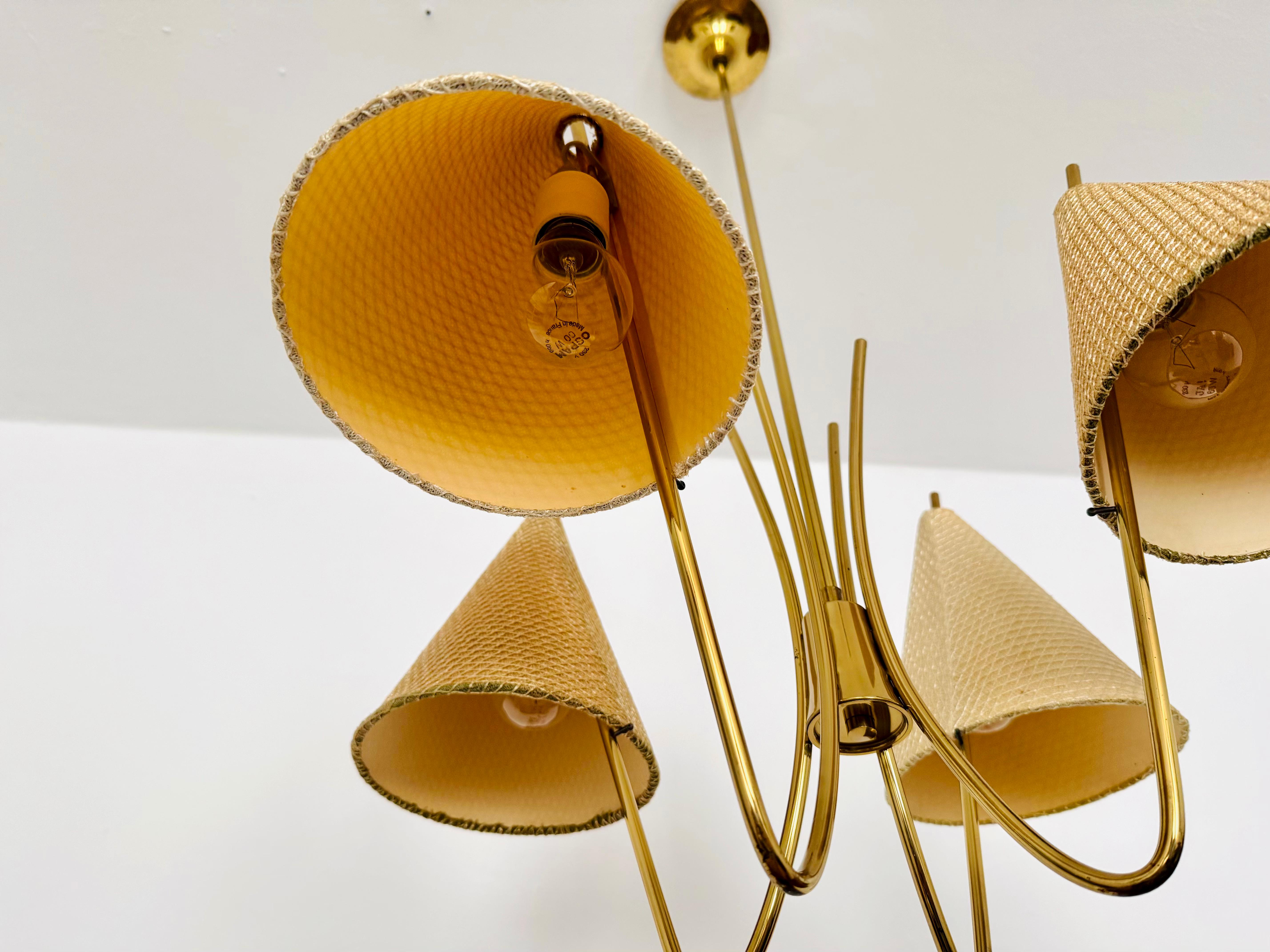 Metallo Lampadario in ottone di Rupert Nikoll in vendita
