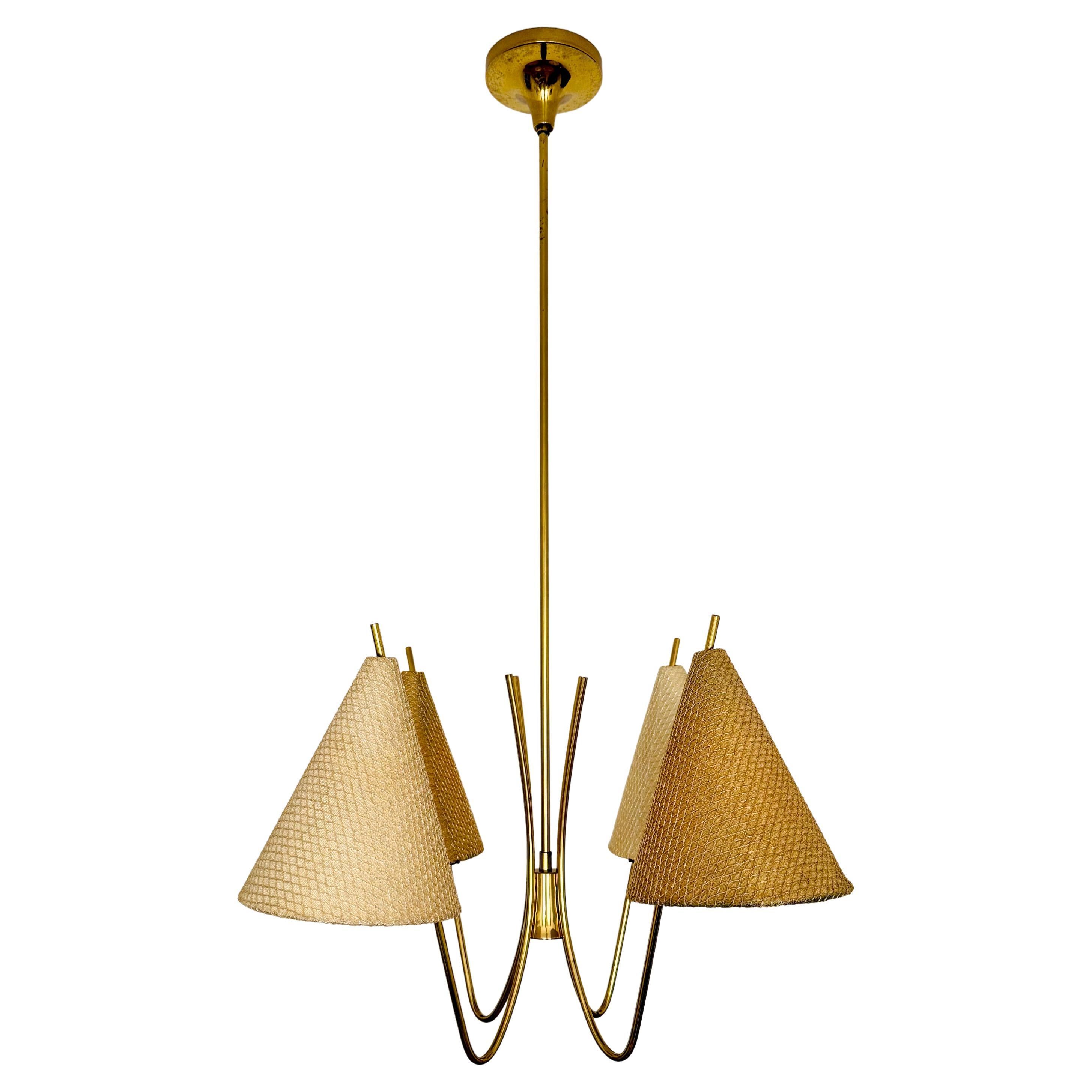 Brass Chandelier by Rupert Nikoll