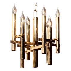 Vintage Brass Chandelier by Sciolari, 1960s