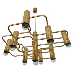 Brass Chandelier by Sciolari for Boulanger, Belgium, 1970s