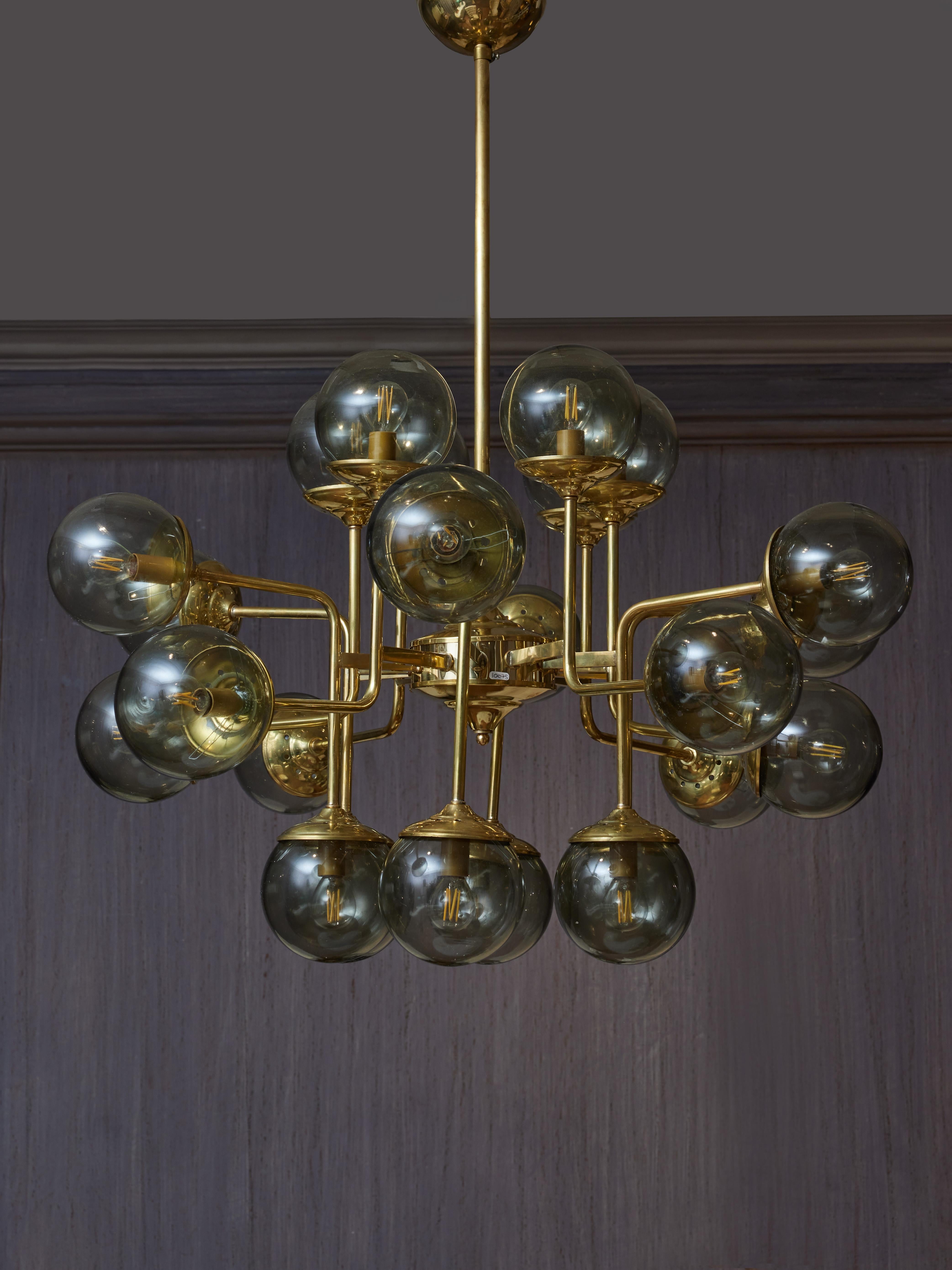 Mid-Century Modern Brass chandelier by Studio Glustin For Sale