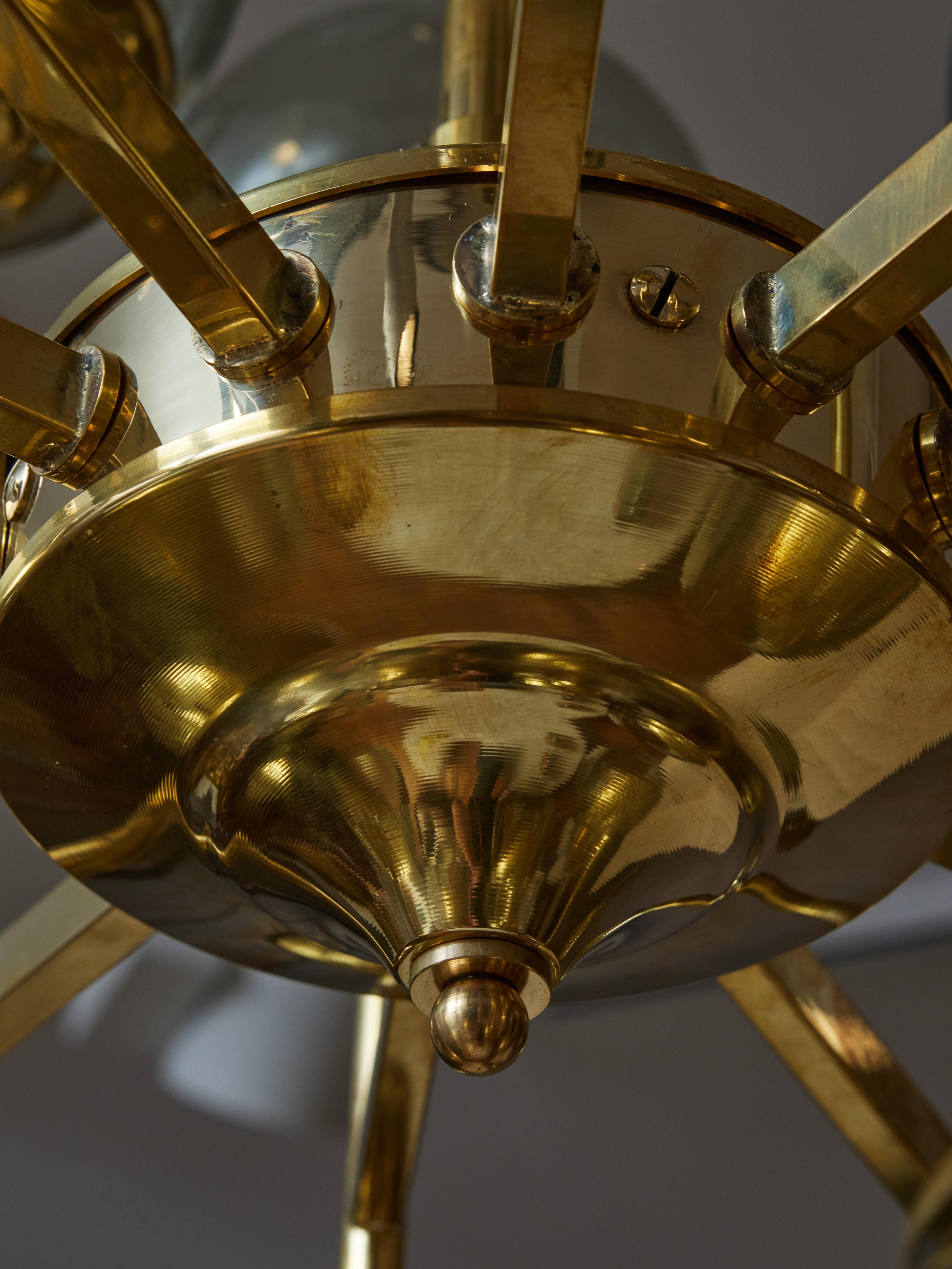 Contemporary Brass chandelier by Studio Glustin For Sale