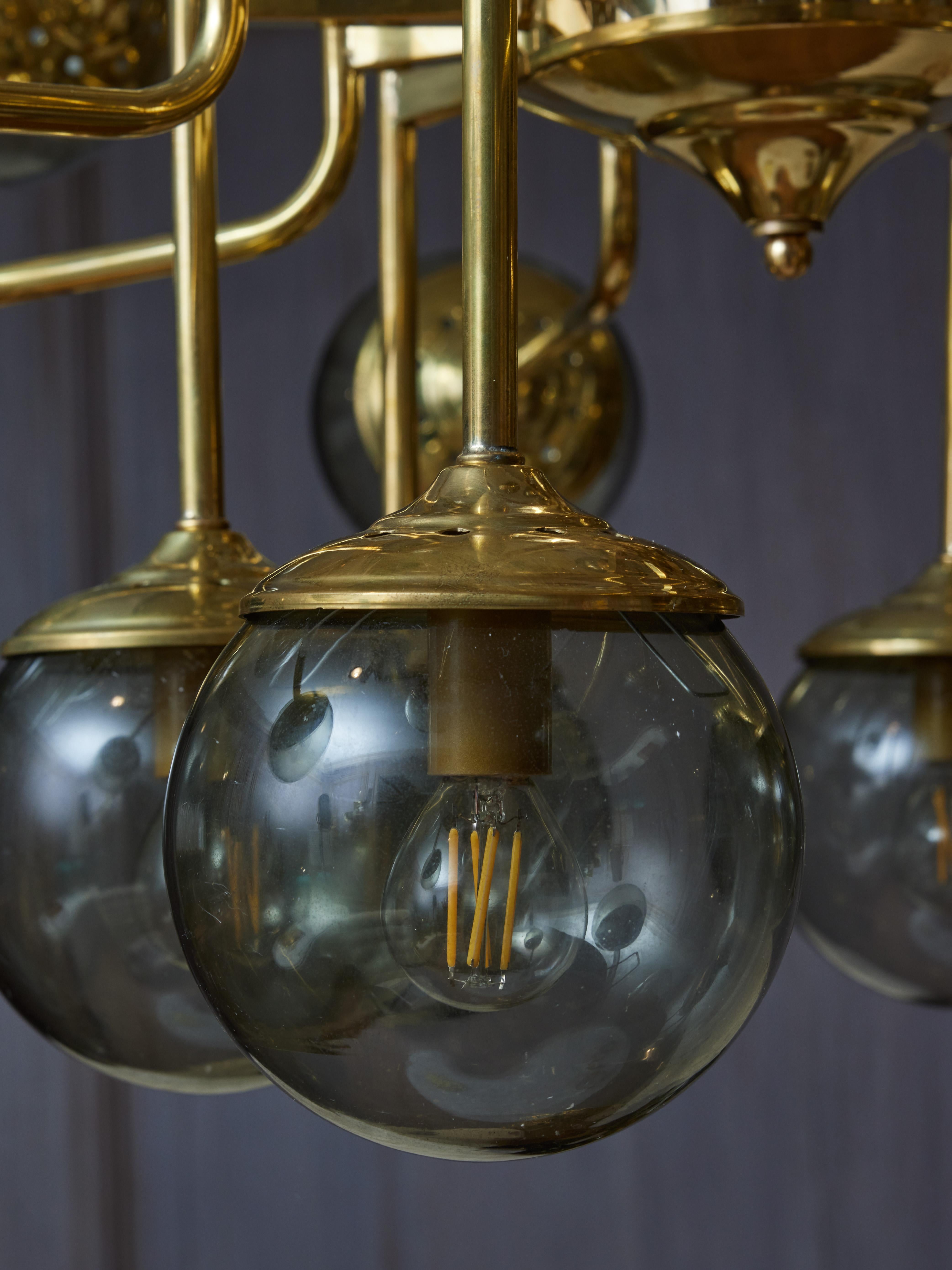 Brass chandelier by Studio Glustin For Sale 1