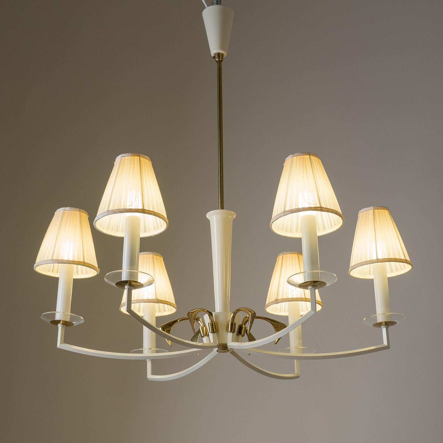 Mid-Century Modern Brass Chandelier by Vereinigte Werkstätten, 1960s