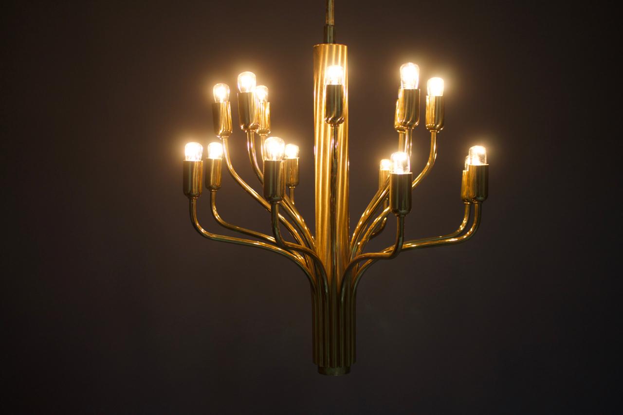 Brass Chandelier by WKR Germany 1960s Lamp For Sale 1