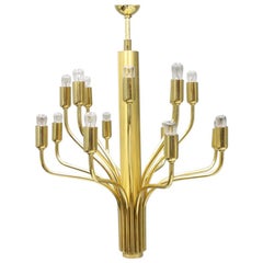 Brass Chandelier by WKR Germany 1960s Lamp