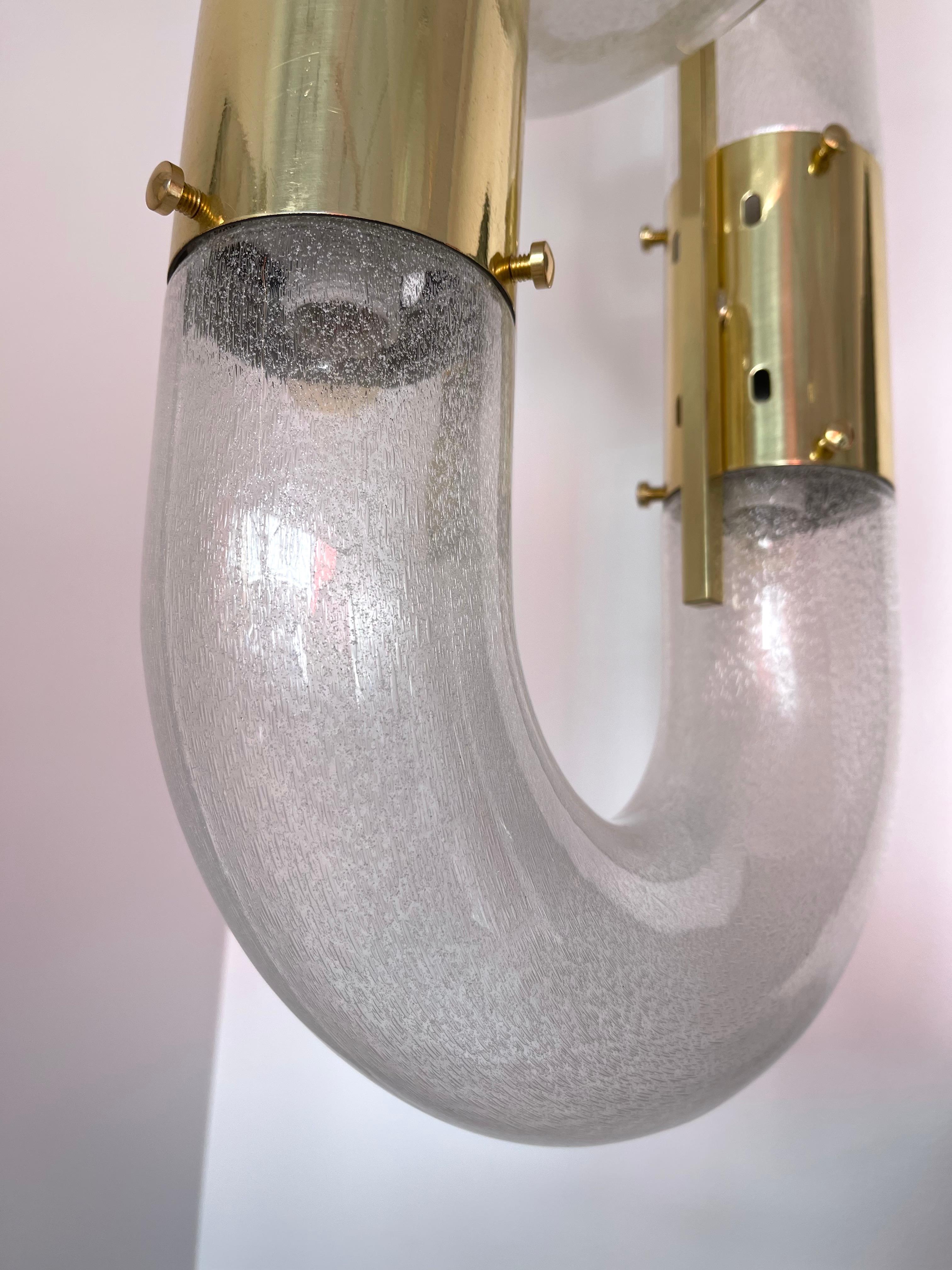 Brass Chandelier Murano Glass by Aldo Nason for Mazzega, Italy, 1970s For Sale 6