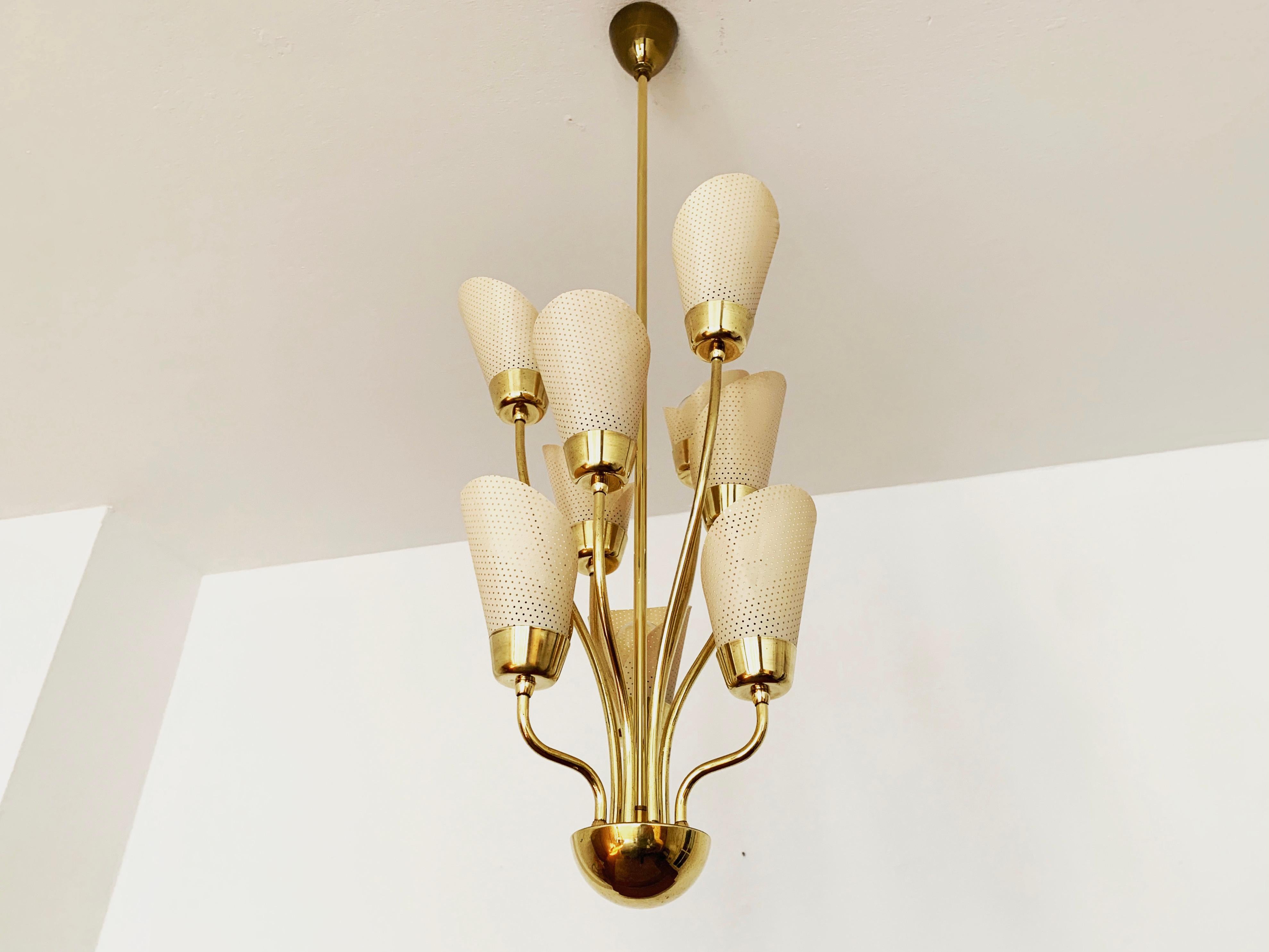 Italian Brass Chandelier For Sale