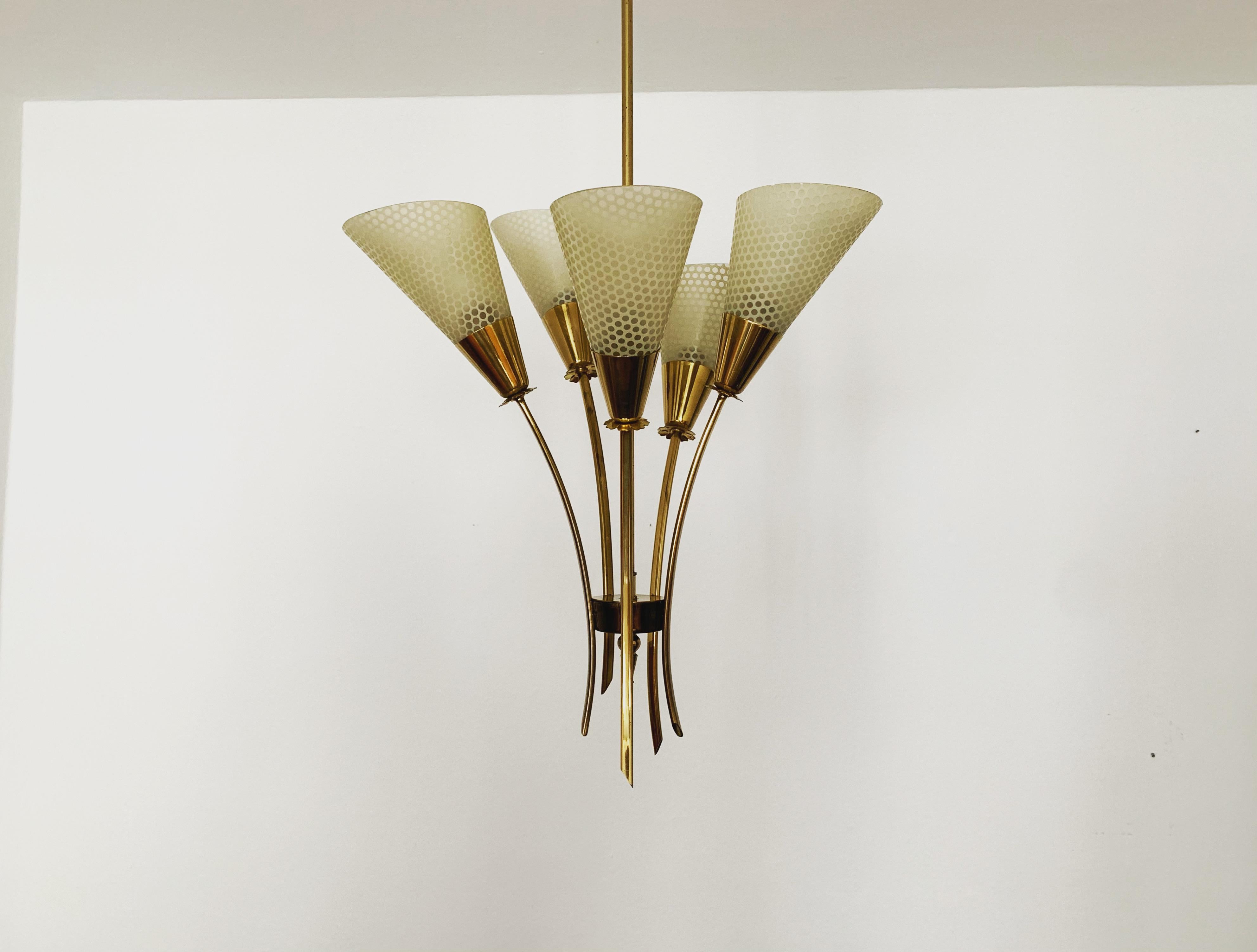 Mid-20th Century Brass chandelier For Sale