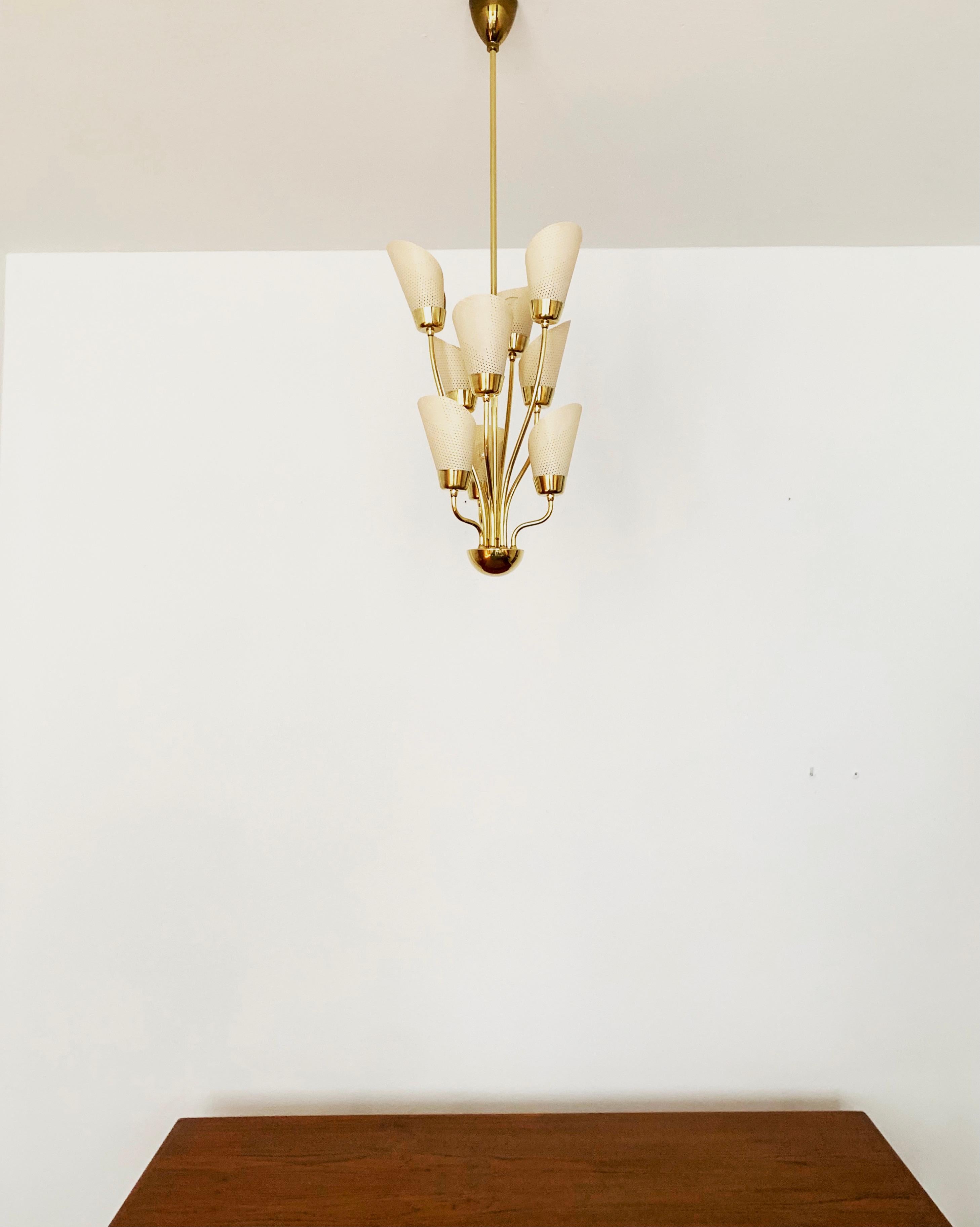 Mid-20th Century Brass Chandelier For Sale