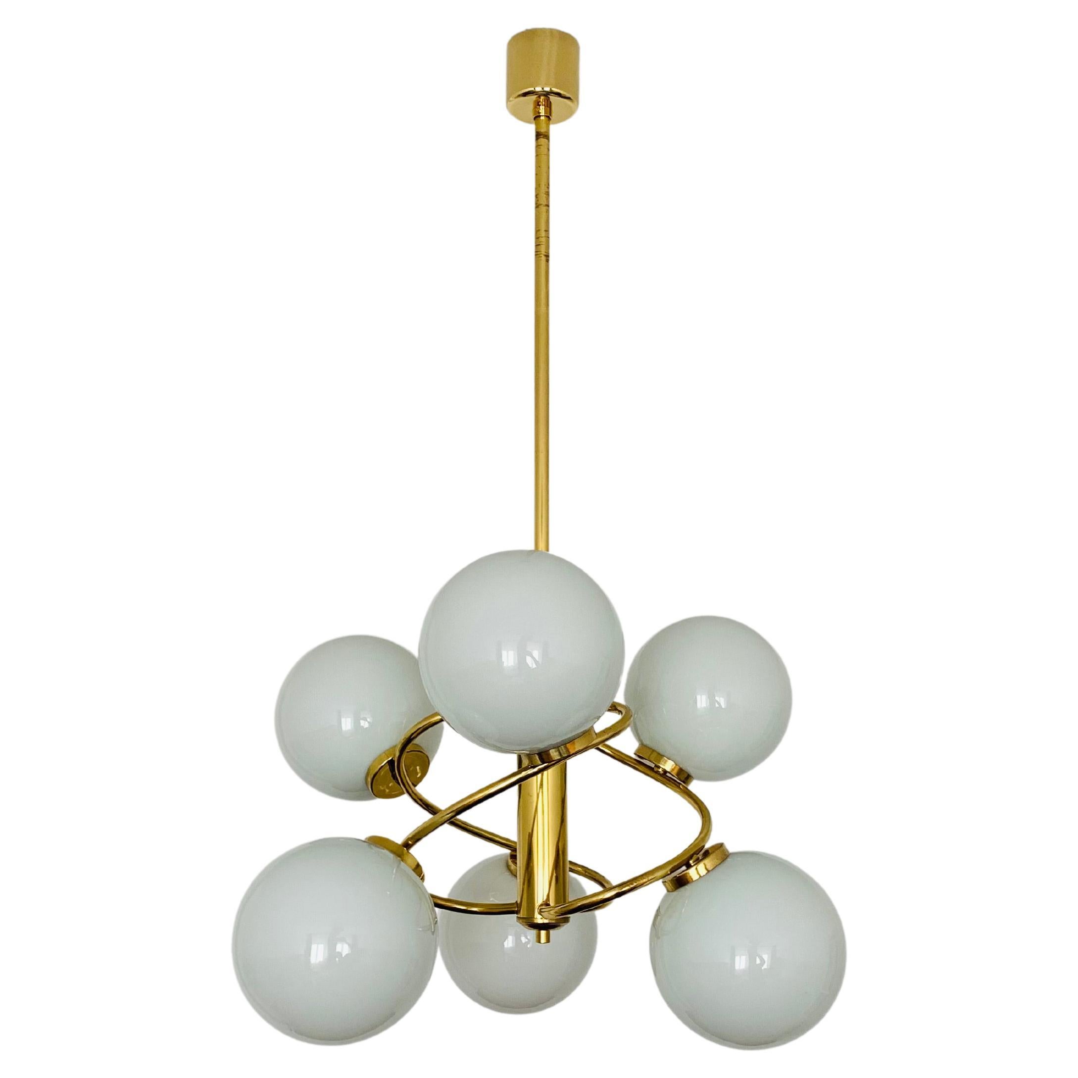 Brass Ring Chandelier For Sale at 1stDibs
