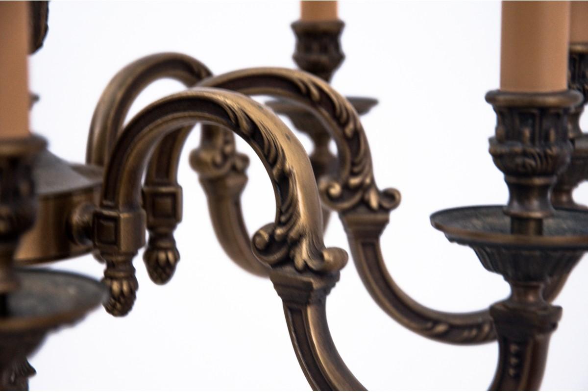 Brass chandelier, France, 1940s In Good Condition In Chorzów, PL