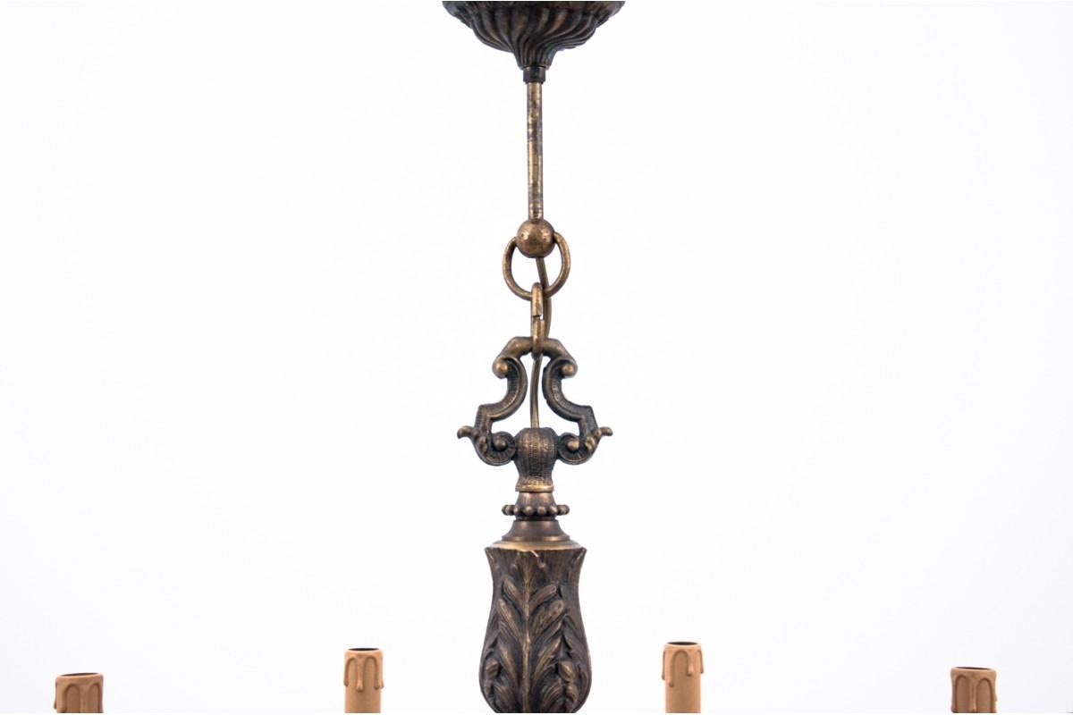Brass chandelier, France, 1940s 3