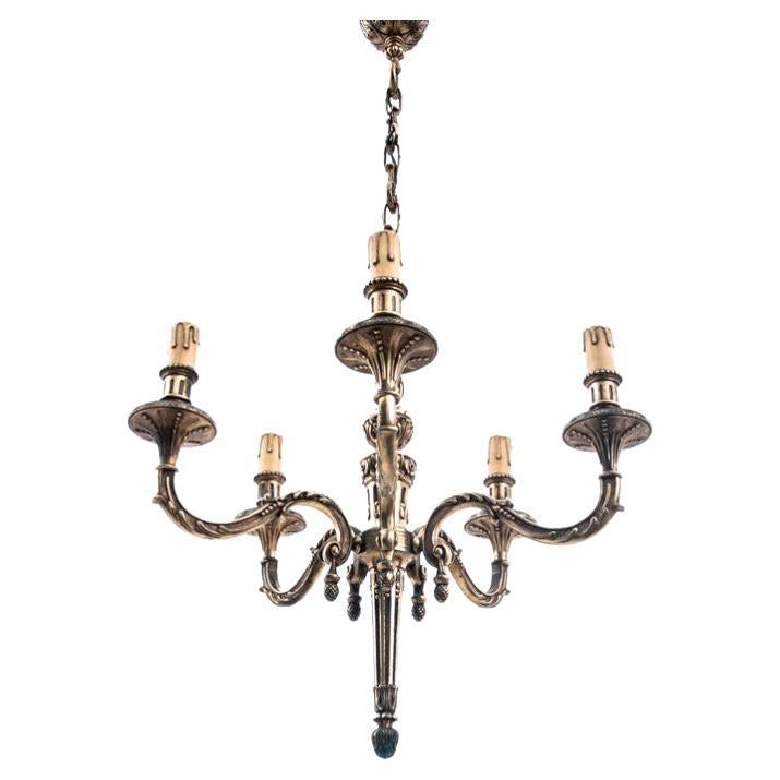 Lampadario in ottone, Francia, 1920 circa