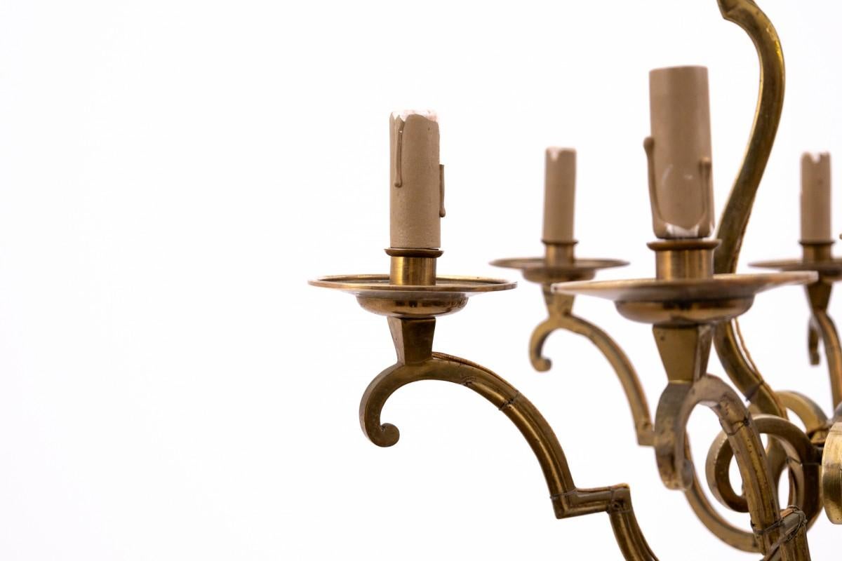 Brass chandelier, France, mid-20th century. 1