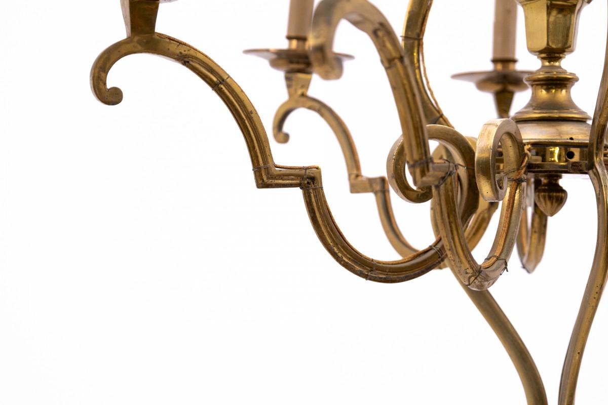 Brass chandelier, France, mid-20th century. 2