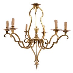 Brass chandelier, France, mid-20th century.