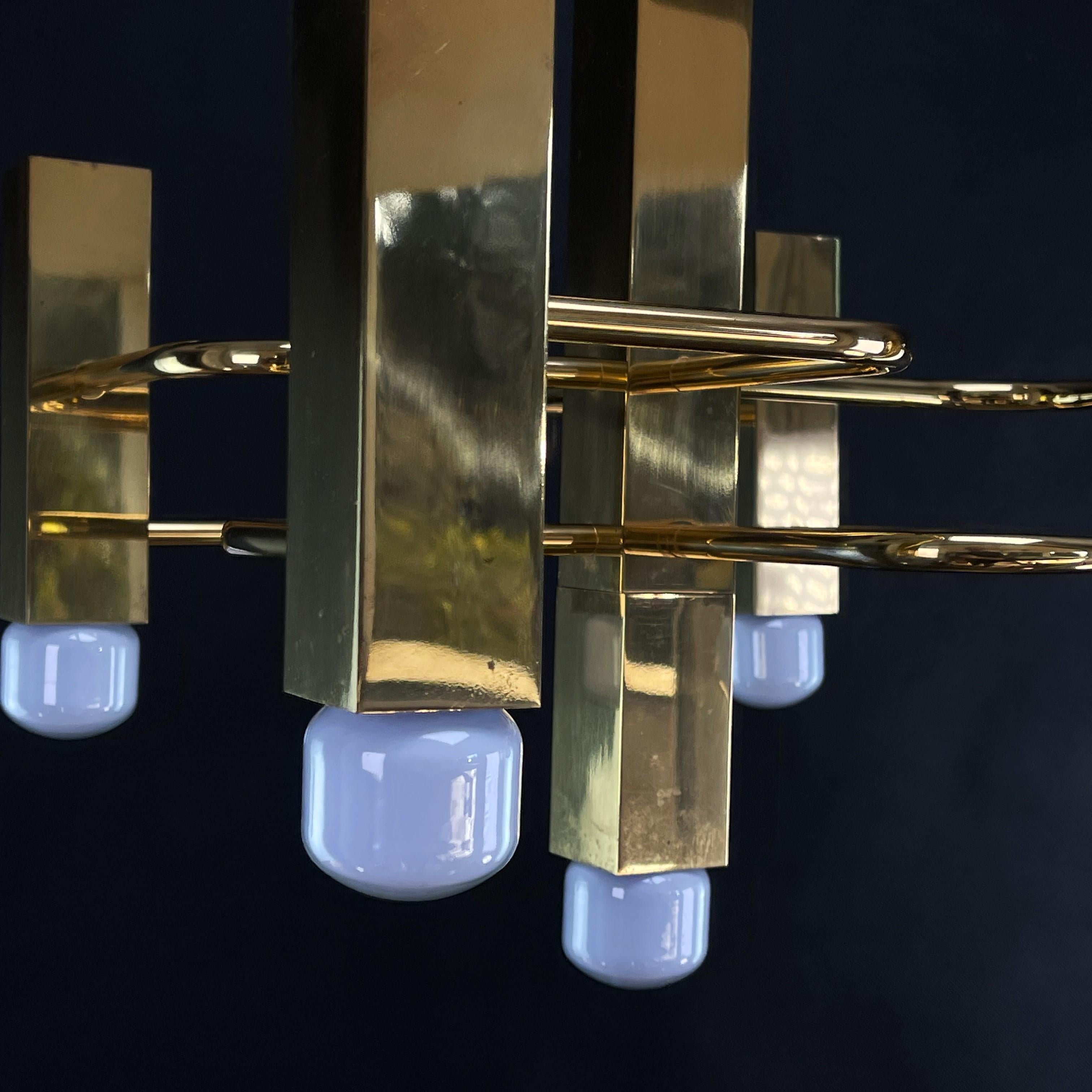 Brass Chandelier from Sciolari for Boulanger, 1970s In Good Condition For Sale In Saarburg, RP