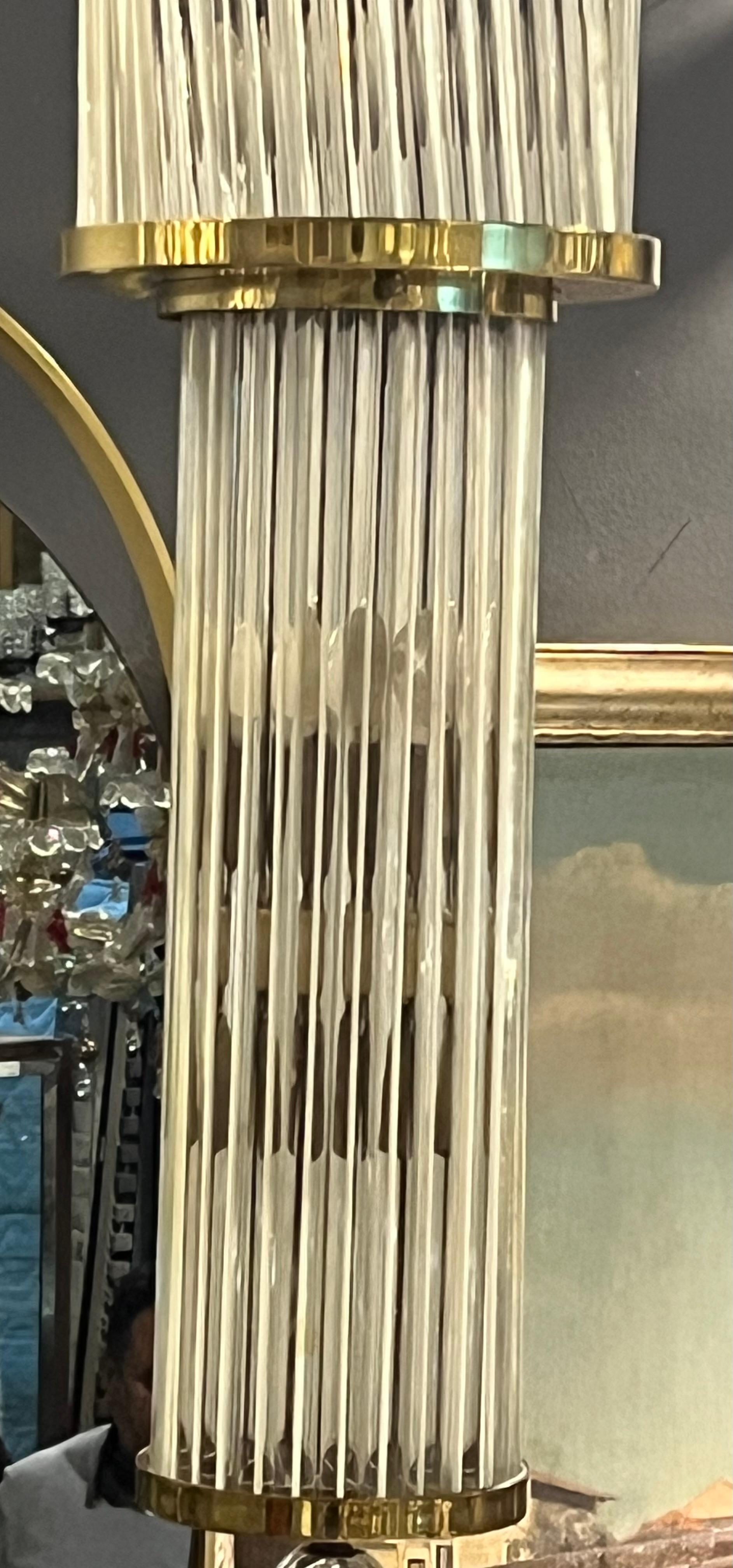 Brass chandelier from the 1960s attributed to the famous Venini glass factory. in vendita 5