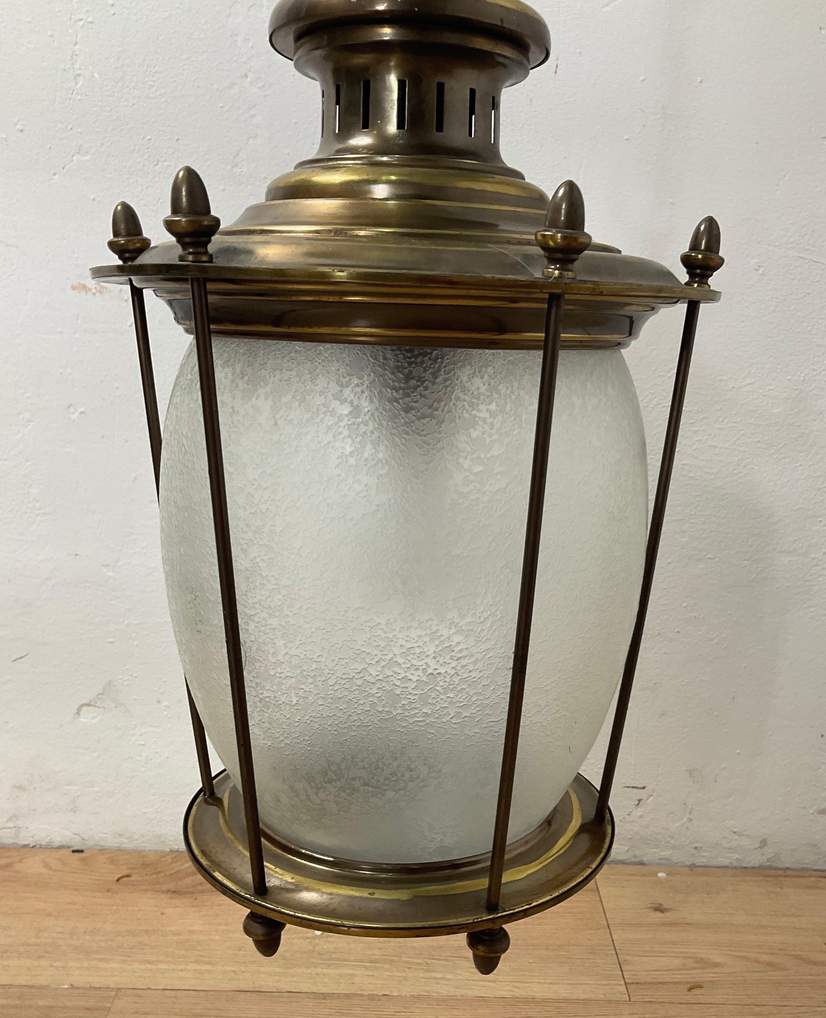 Brass chandelier from the 50s by Lume Milano For Sale 4