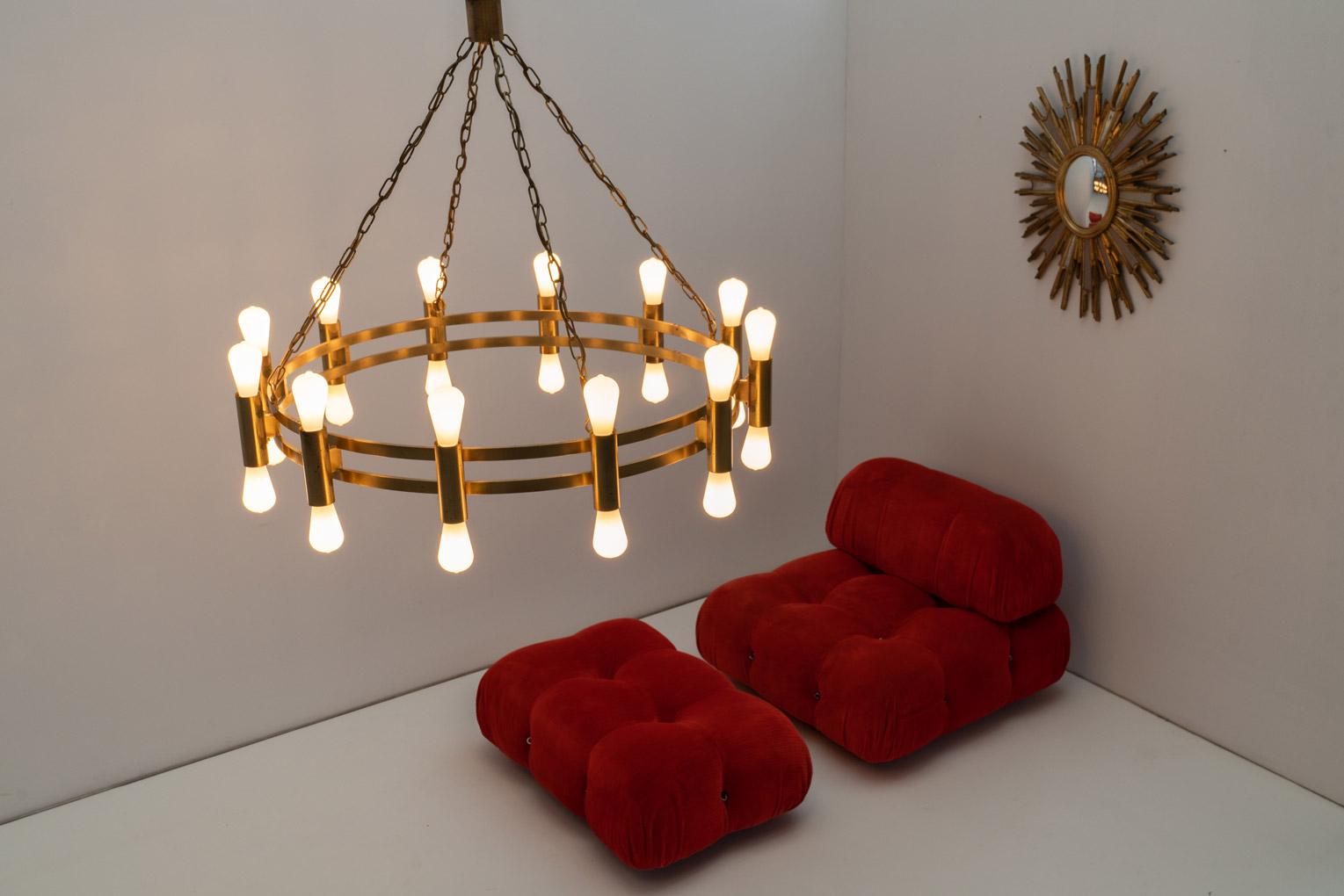 Lustre en laiton, Allemagne, années 1940 en vente 5
