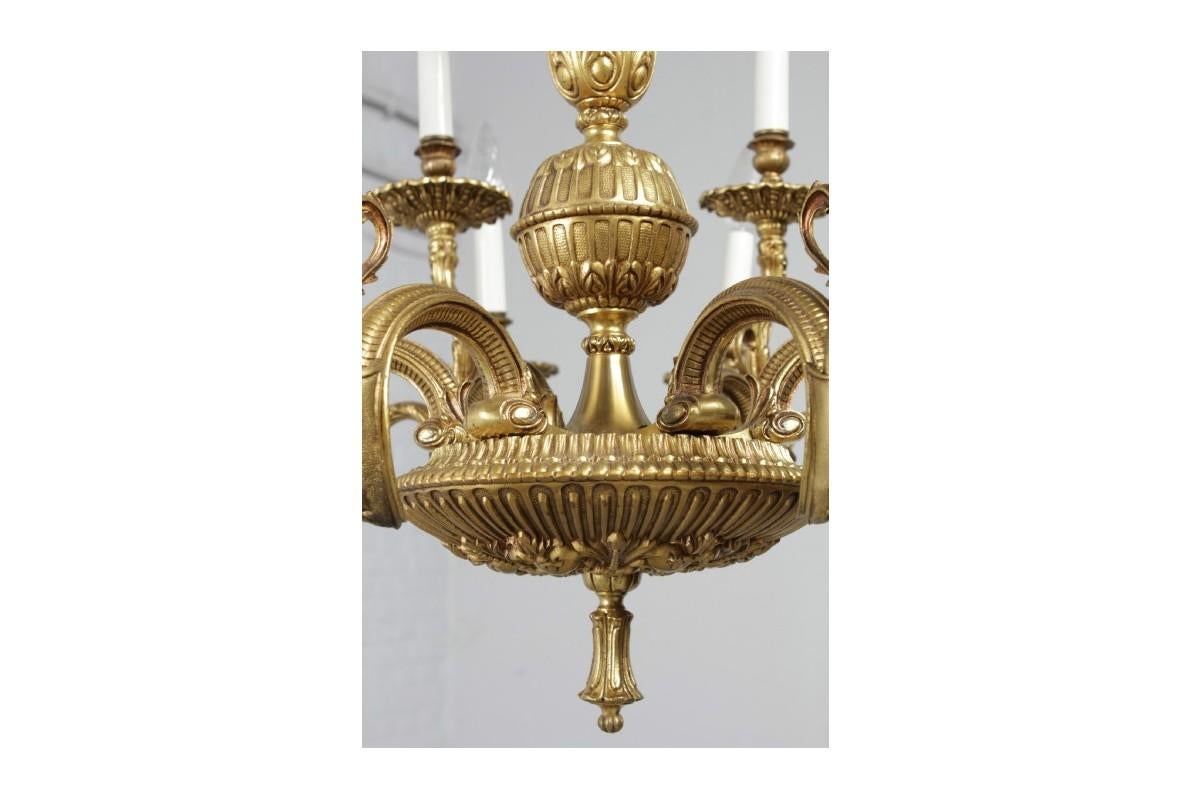 Brass Chandelier in Louis XV Style For Sale 2