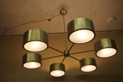 Brass Chandelier in the Manner of Lightolier