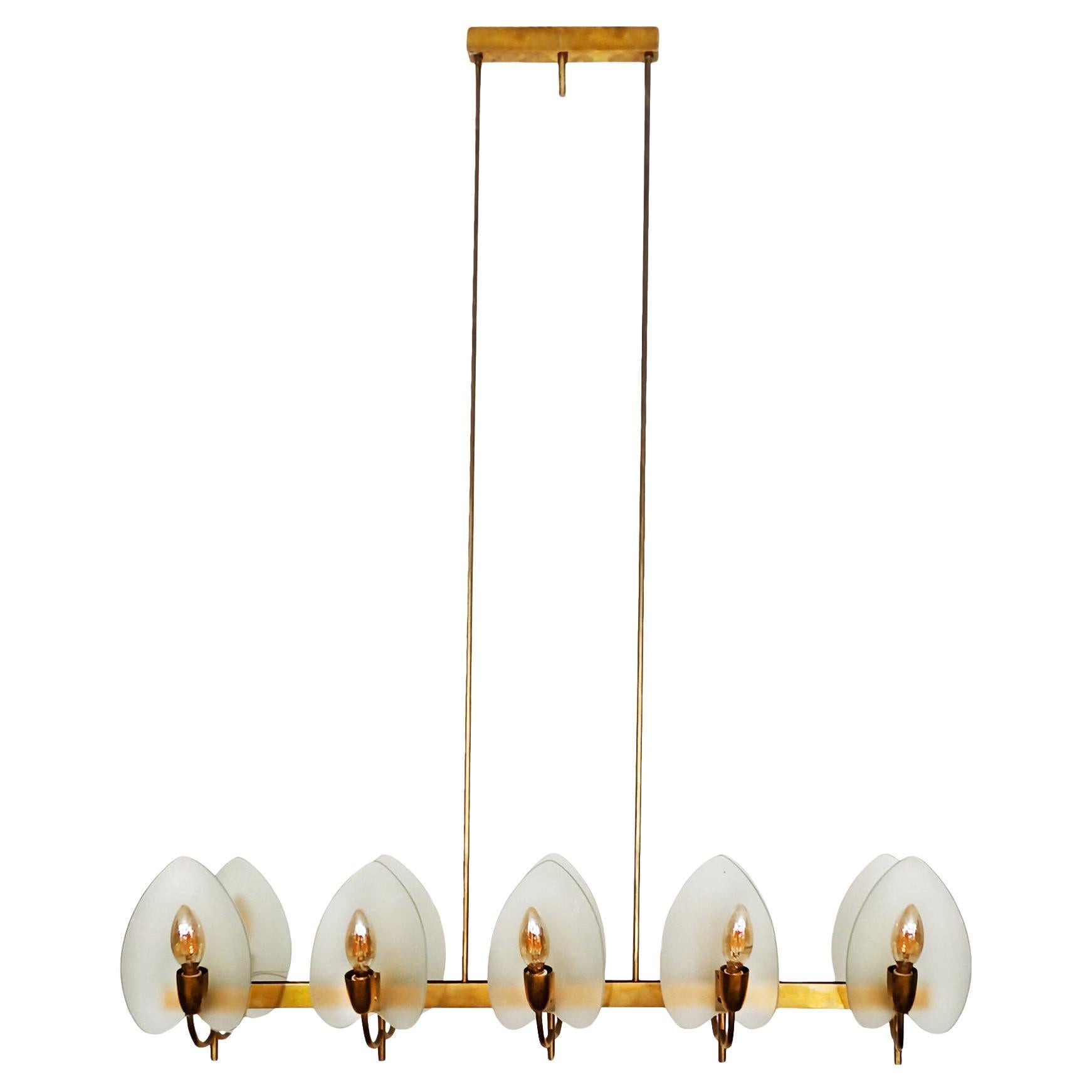 Brass chandelier – Italy 1940-50 For Sale
