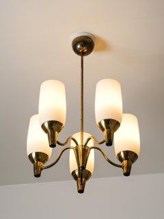 Lampadario in ottone modello "51168" di Mauri Almari per Idman Oy, Finlandia, anni '50