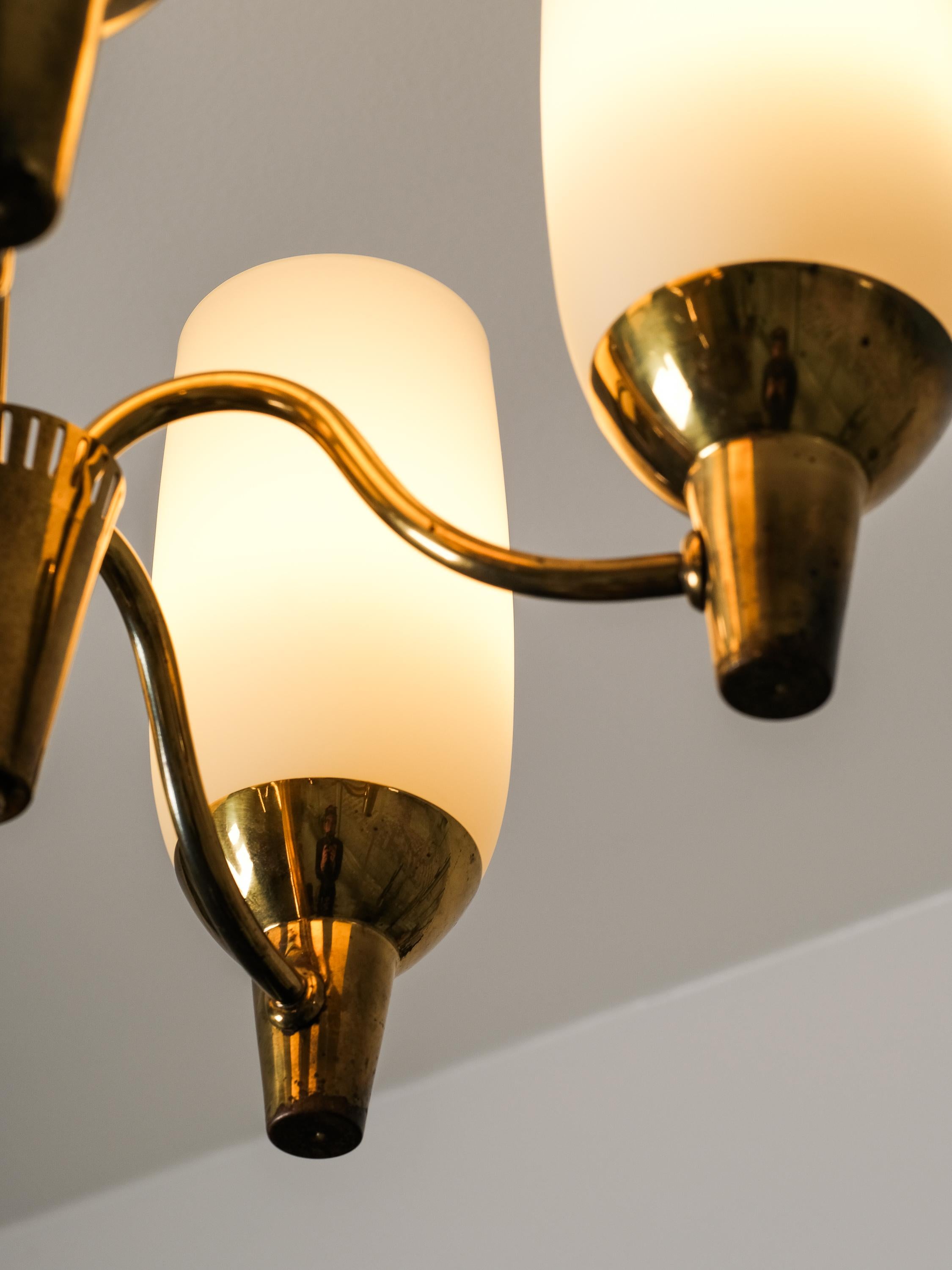 Mid-20th Century Brass Chandelier Model 