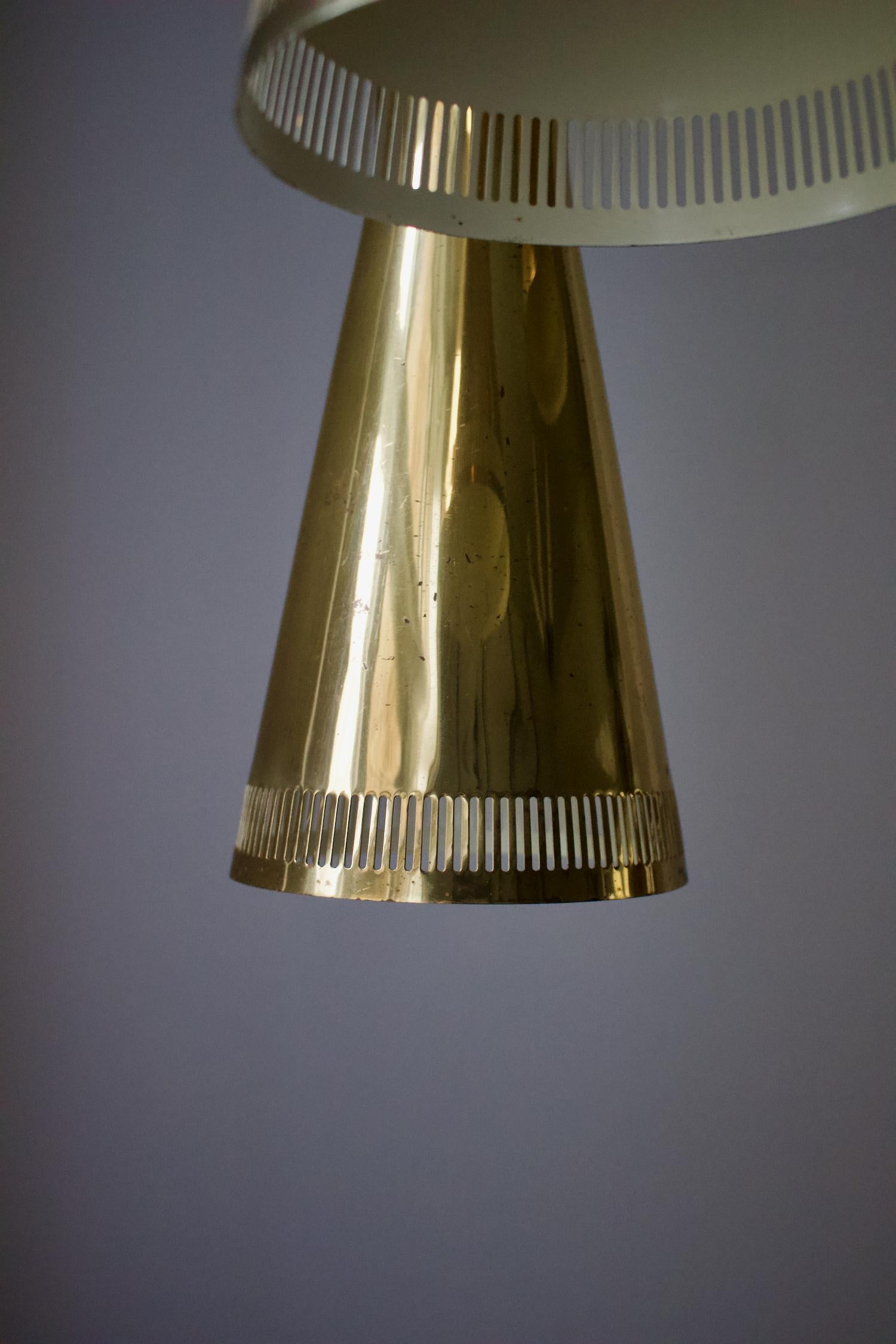 Brass Chandelier, Model ER 94/3, by Itsu of Finland, 1950s In Good Condition In London, GB