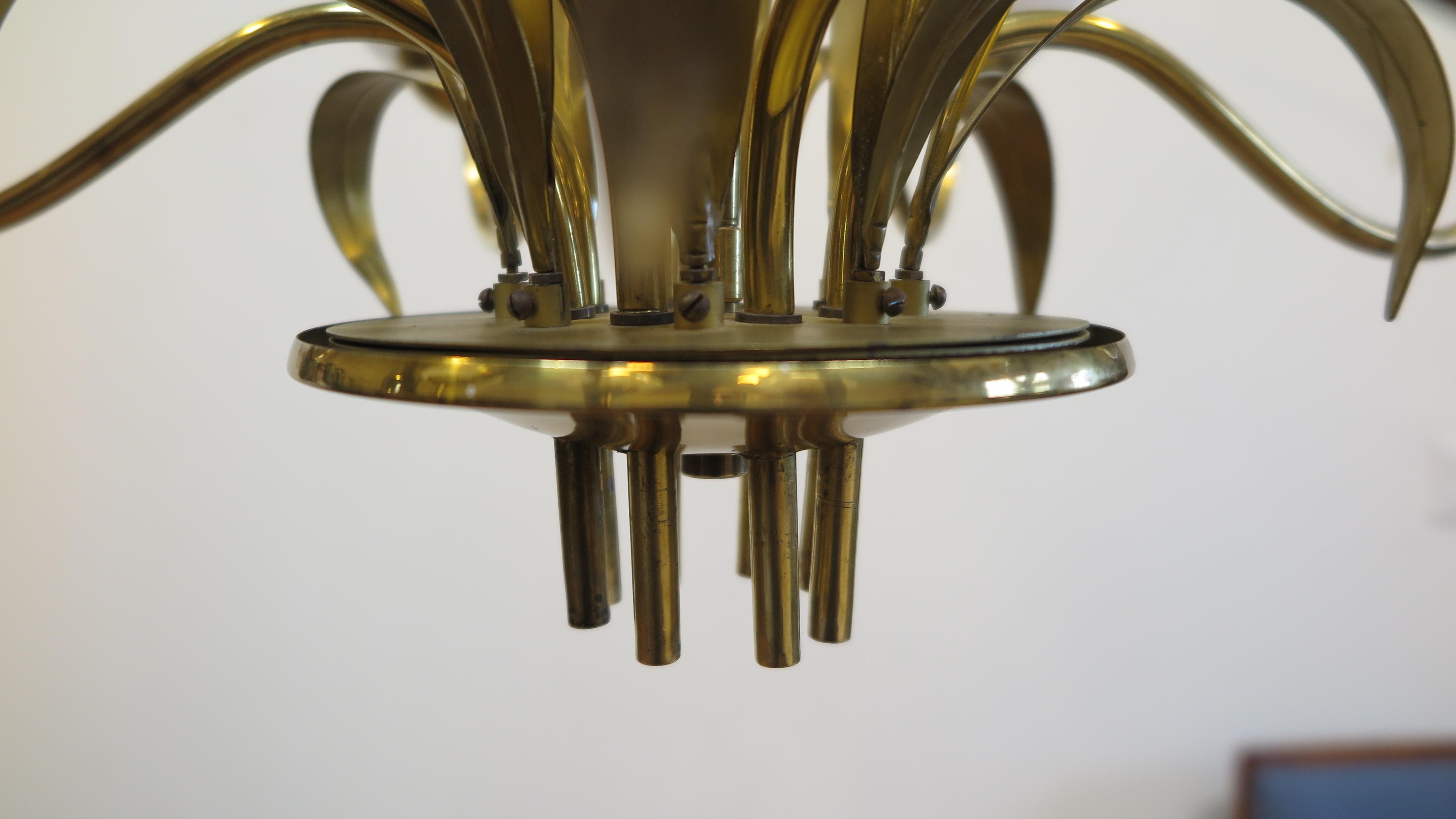 Brass Chandelier Paavo Tynell In Good Condition In New York, NY