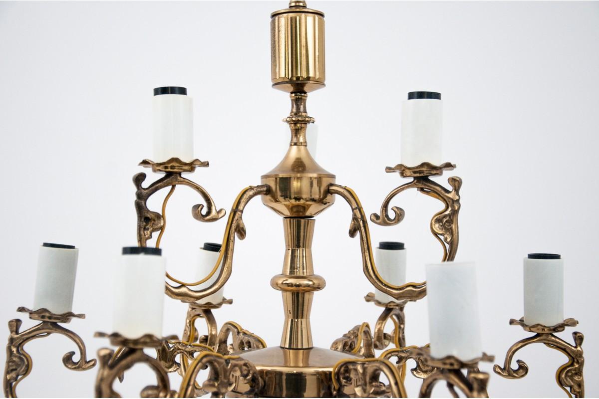 Polish Brass chandelier, Poland, 1950s For Sale