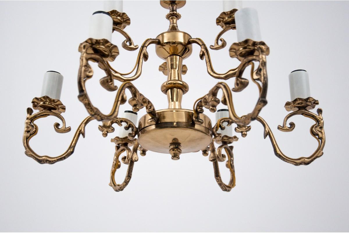 Brass chandelier, Poland, 1950s For Sale 1