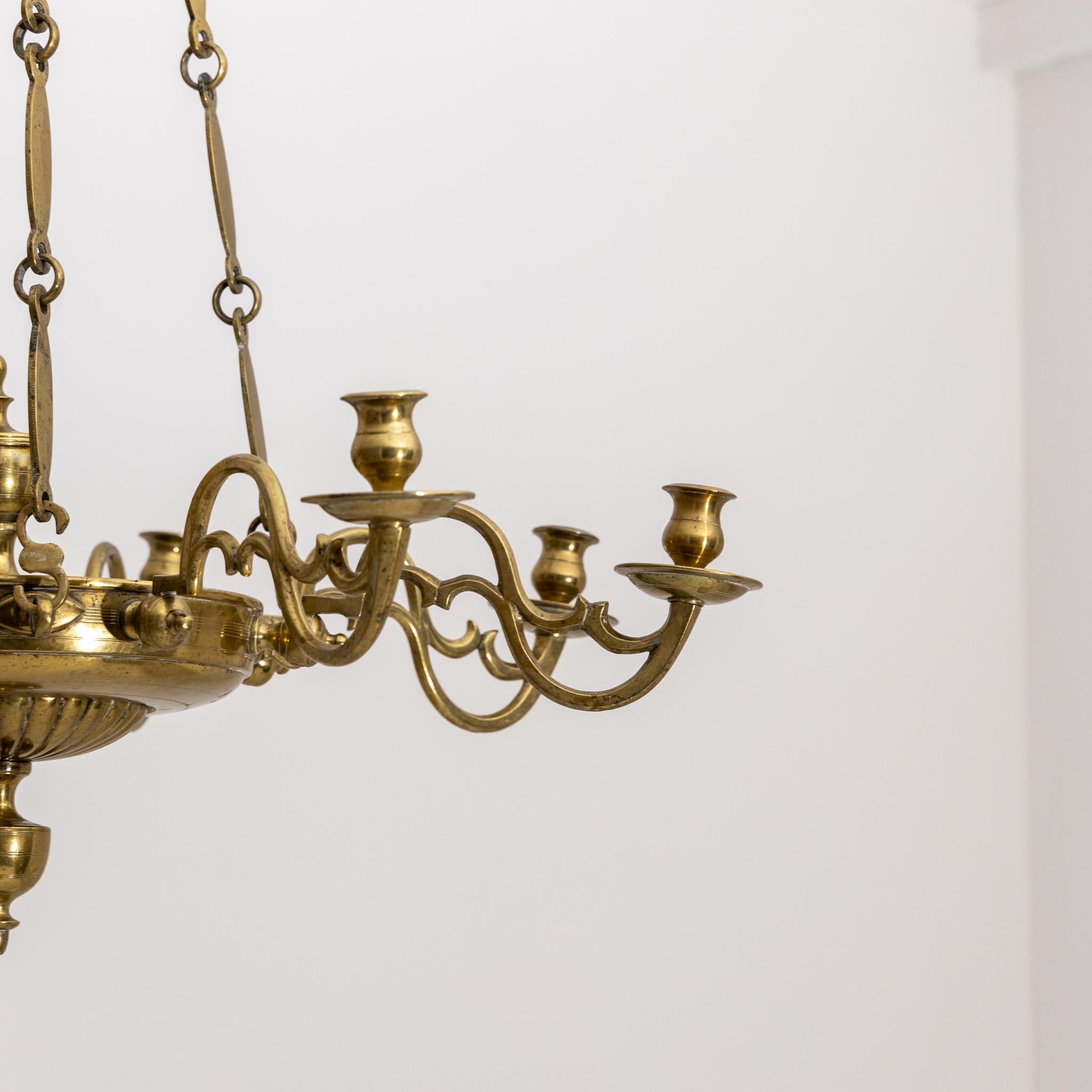 English Brass Chandelier, Probably England, 18th Century