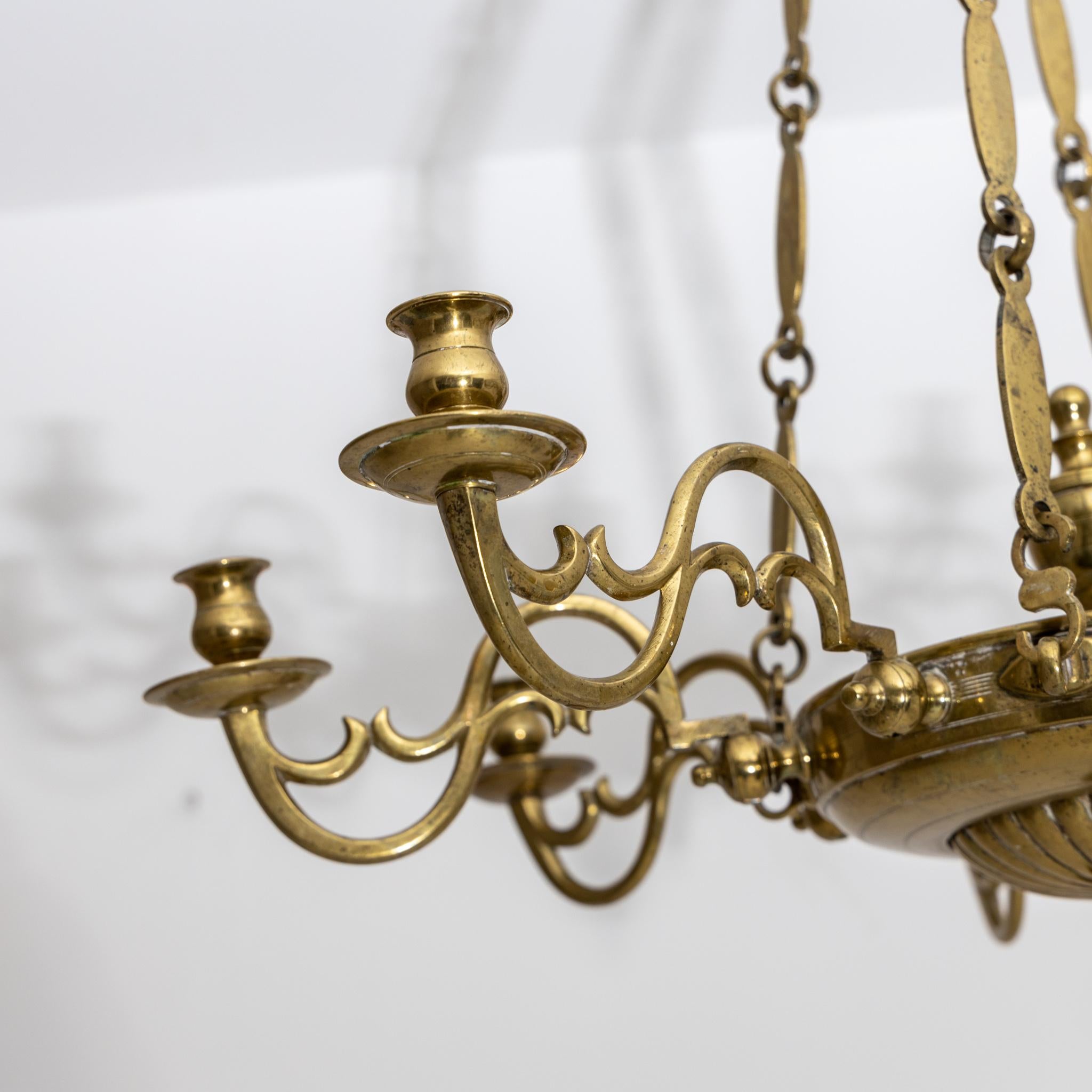 Brass Chandelier, Probably England, 18th Century In Good Condition In Greding, DE