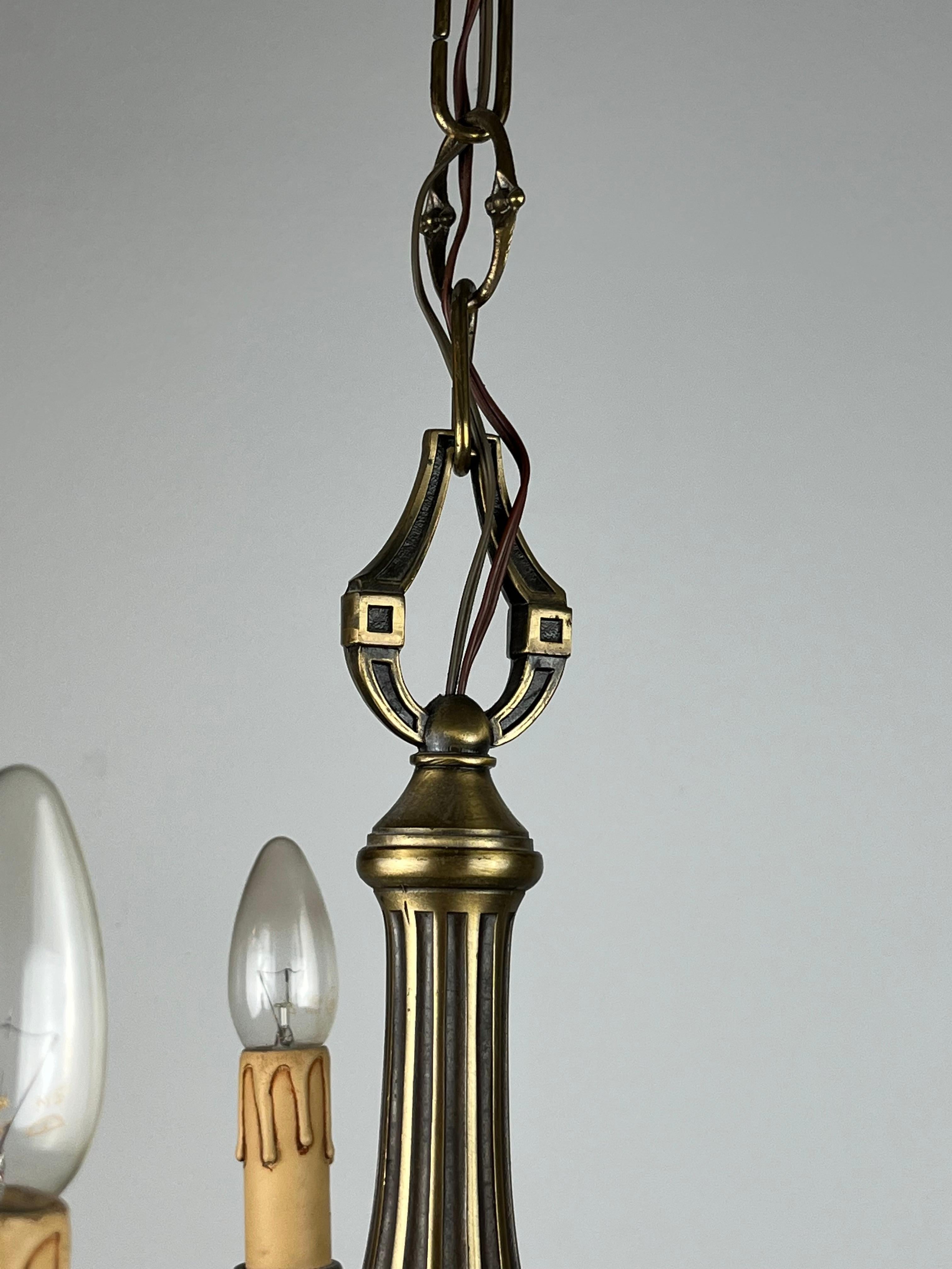 Brass Chandelier with 5 Lights, Italy, 1960s For Sale 3