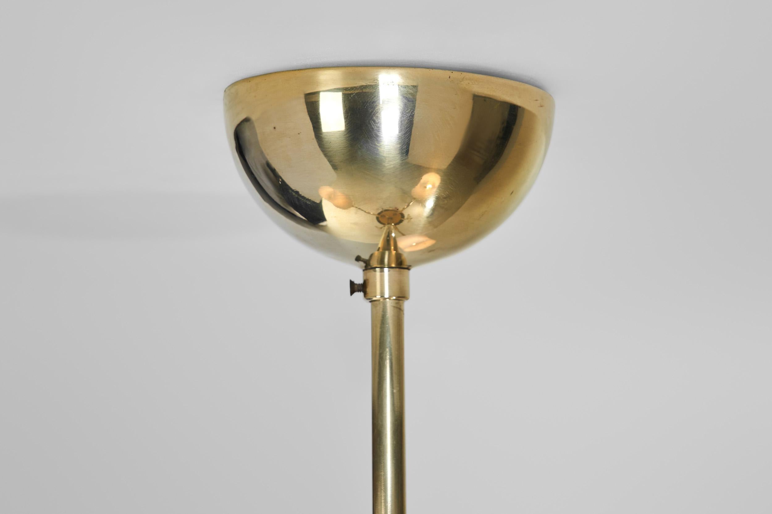 Brass Chandelier with Floral Details by Itsu, Finland ca 1950s For Sale 2