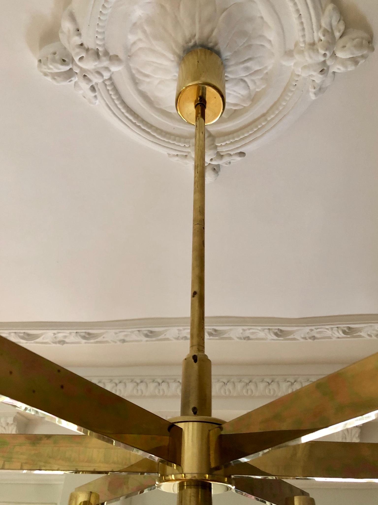 Brass Chandelier with Six Light Globes by Hans-Agne Jakobsson 5