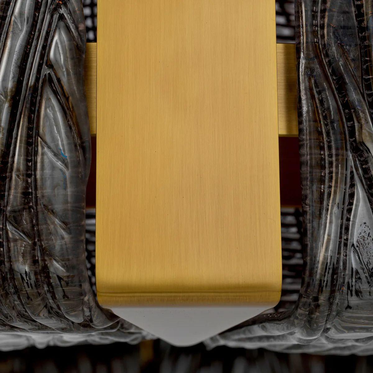 Araña de latón con cristal ahumado en Nuevo estado para la venta en Saint-Ouen, FR